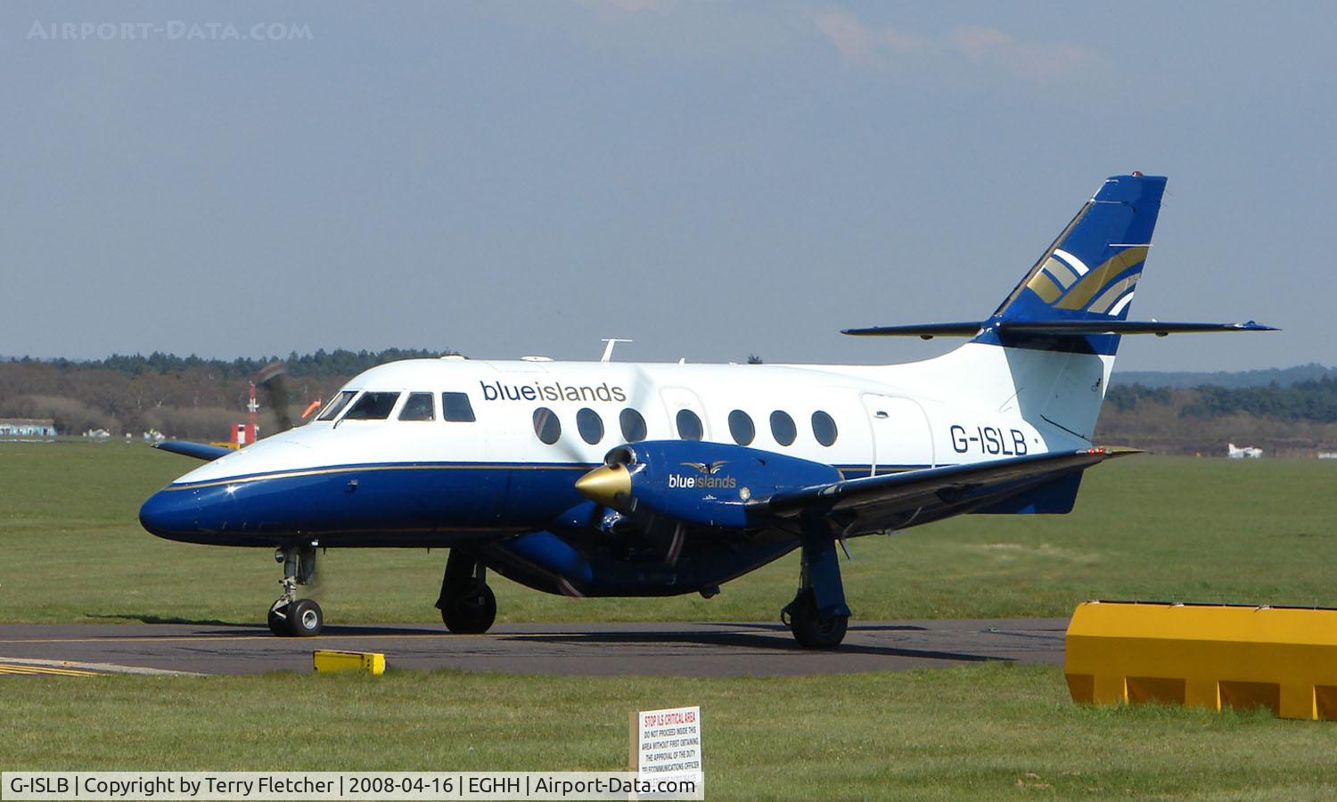 G-ISLB, 1990 British Aerospace BAe-3202 Jetstream 32 C/N 871, Blue Islands Bae 3202 ready to leave Bournemouth