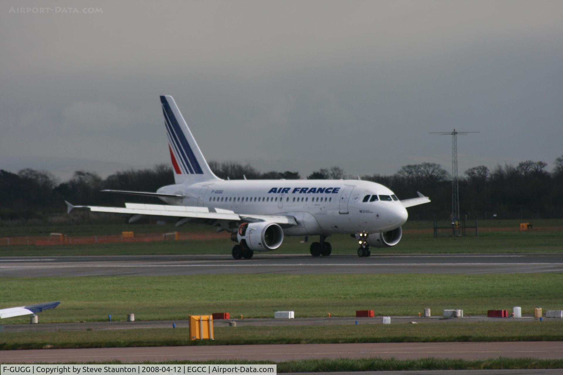 F-GUGG, 2004 Airbus A318-111 C/N 2317, Taken at Manchester Airport on a typical showery April day