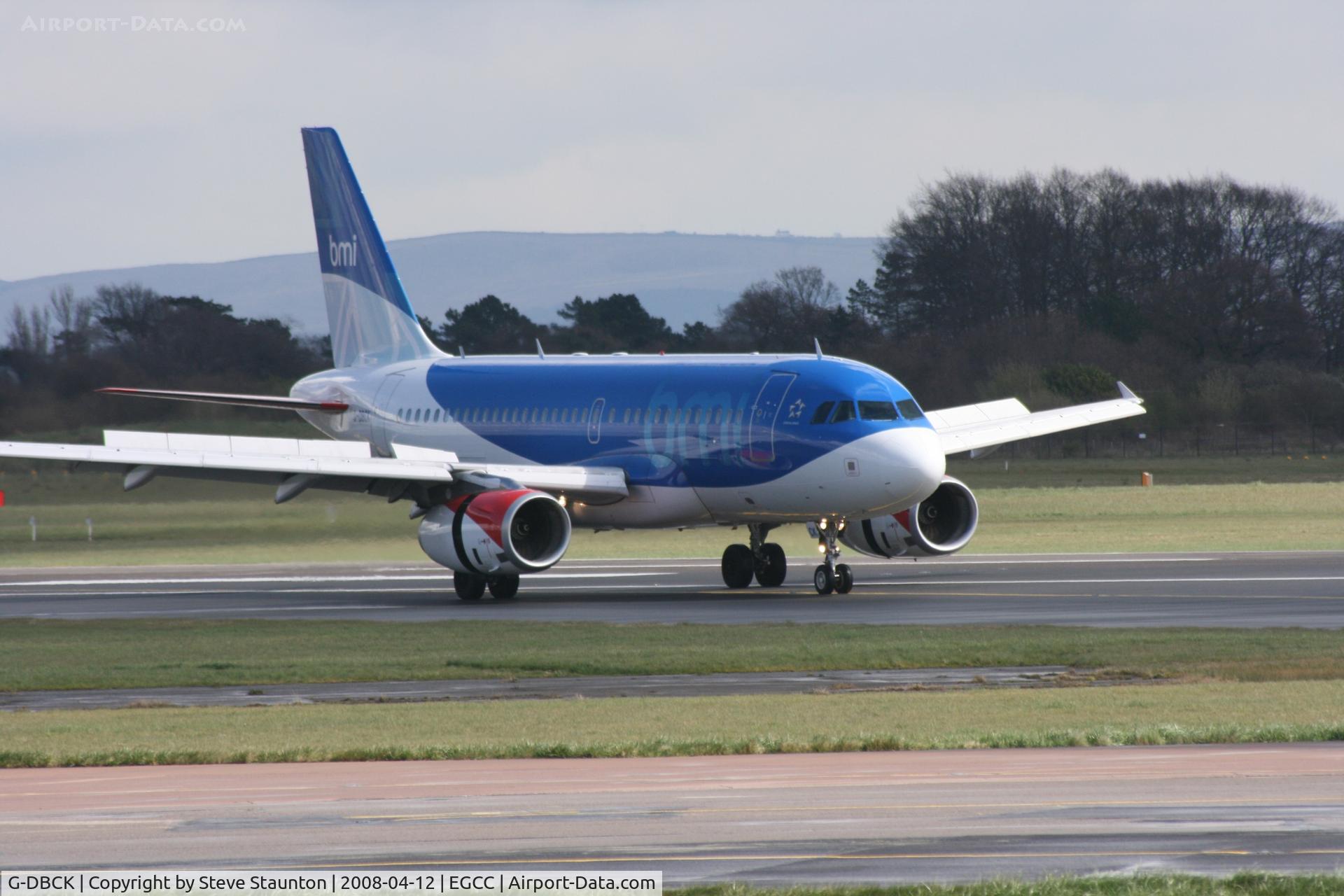 G-DBCK, 2007 Airbus A319-131 C/N 3049, Taken at Manchester Airport on a typical showery April day