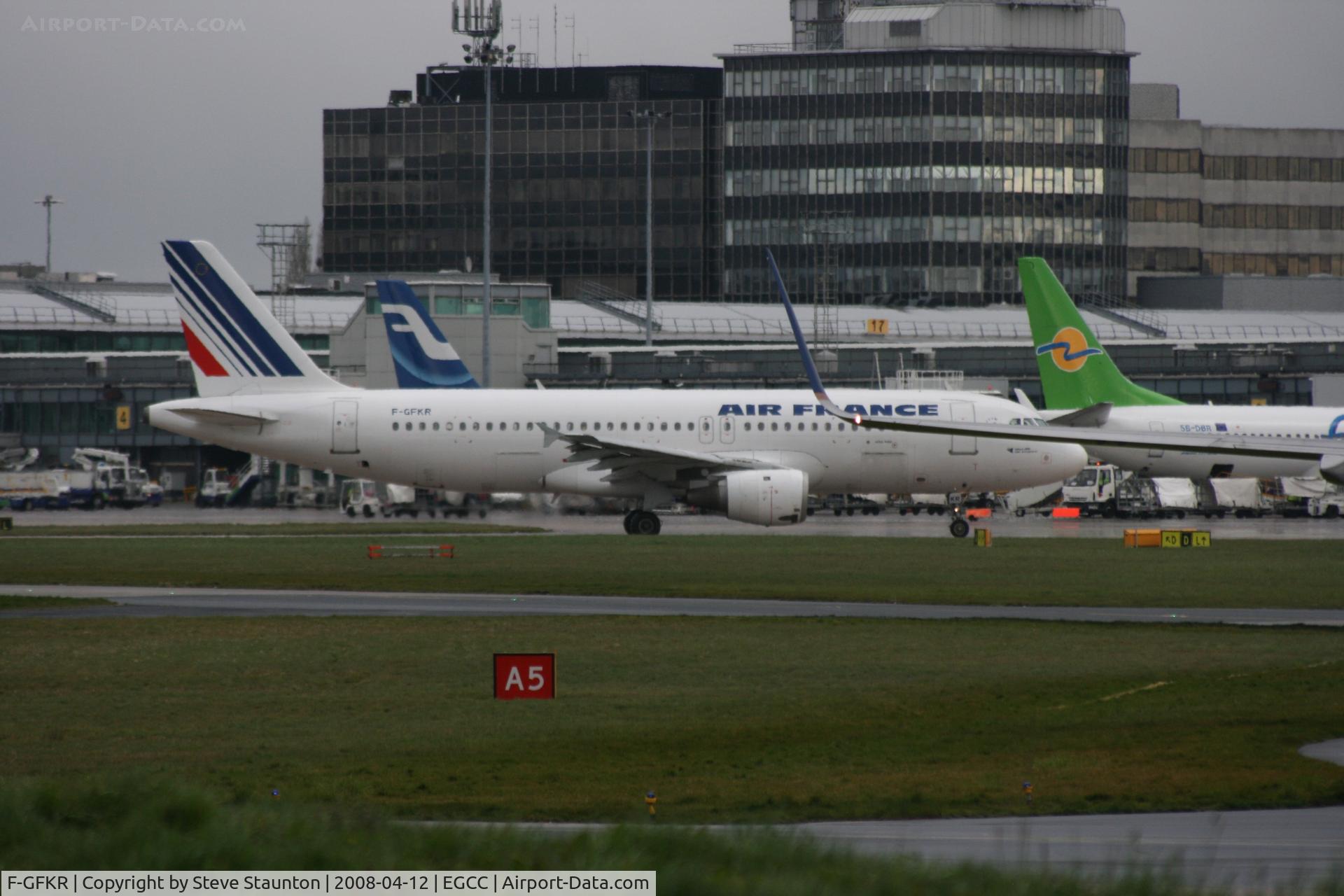 F-GFKR, 1991 Airbus A320-211 C/N 0186, Taken at Manchester Airport on a typical showery April day