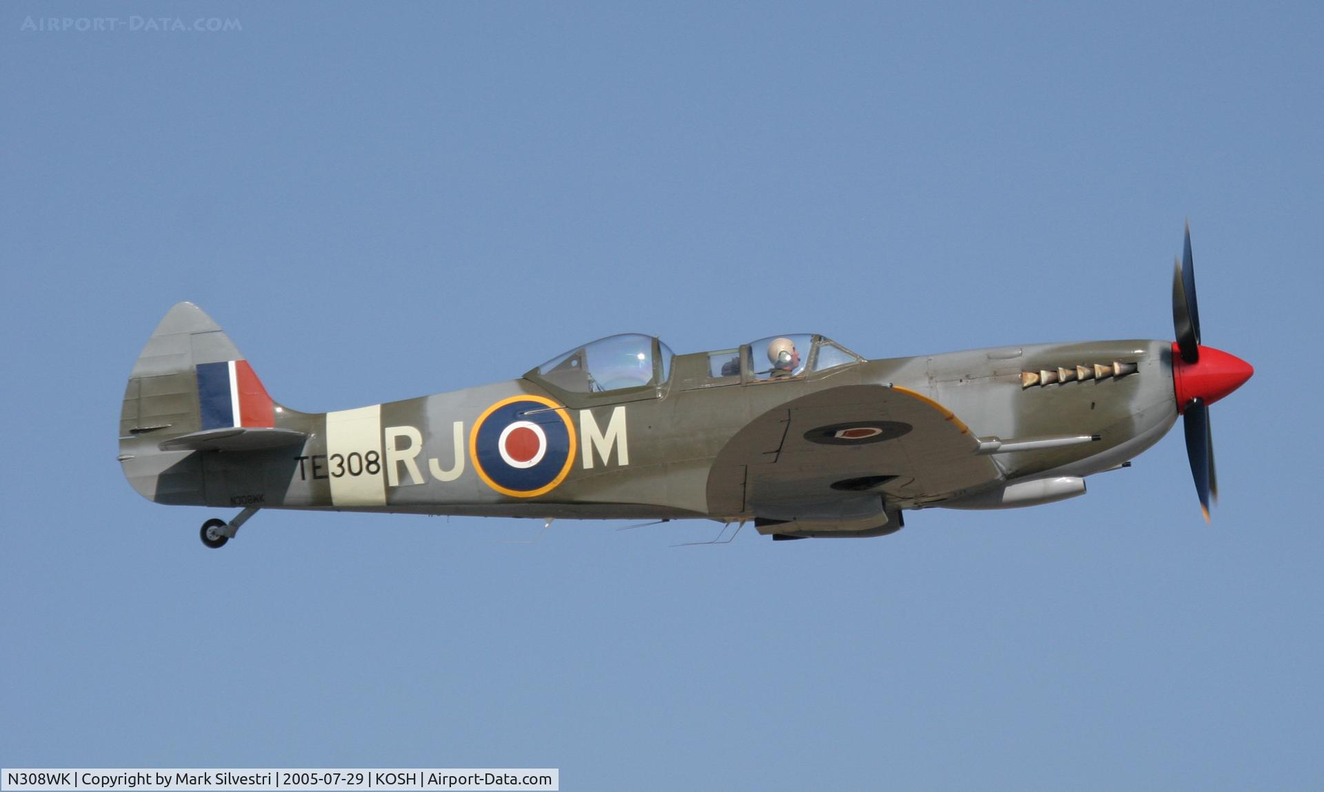 N308WK, 1945 Supermarine 361 Spitfire Tr9 C/N CBAF.4494, Oshkosh 2005