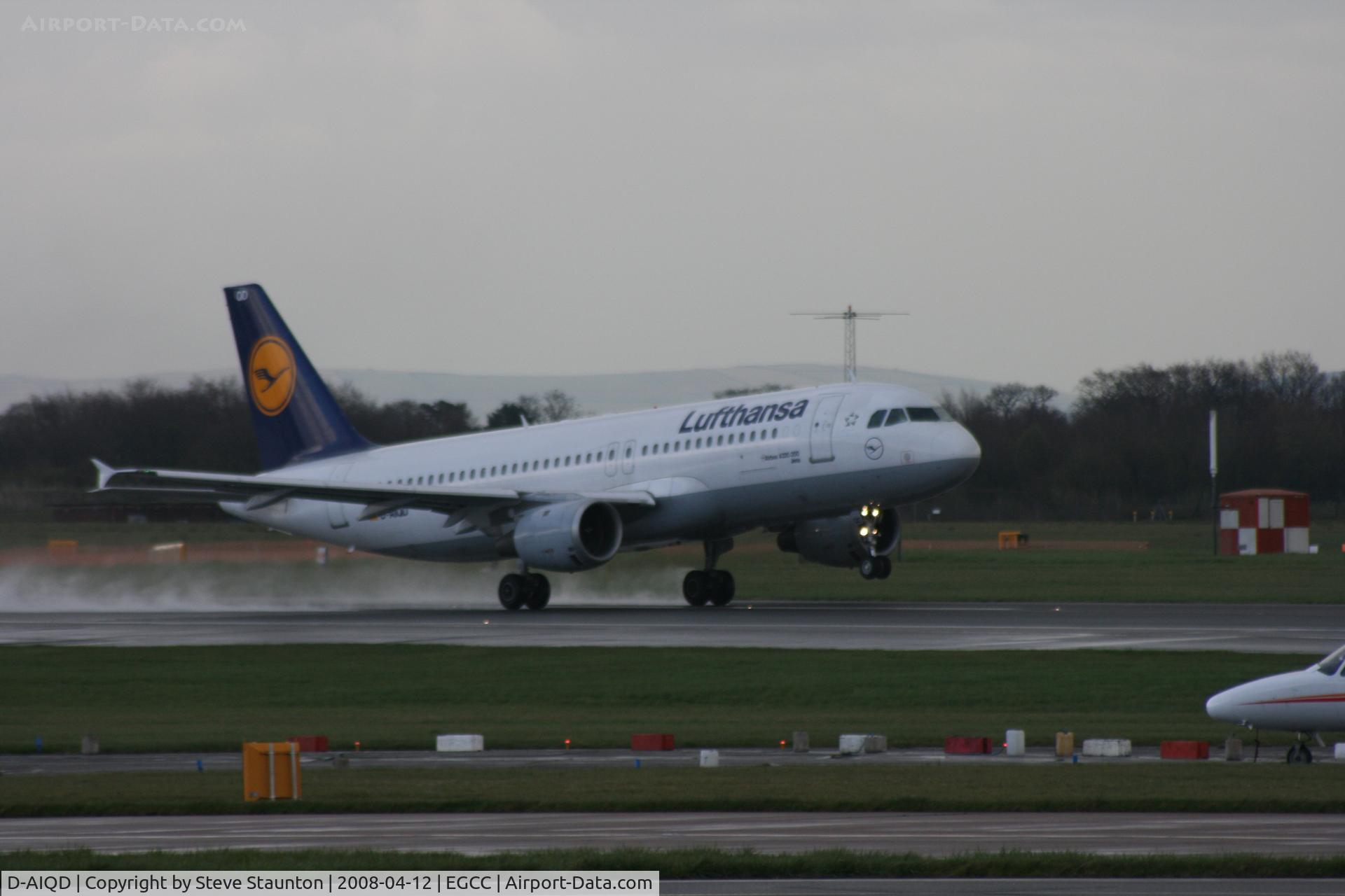 D-AIQD, 1991 Airbus A320-211 C/N 0202, Taken at Manchester Airport on a typical showery April day