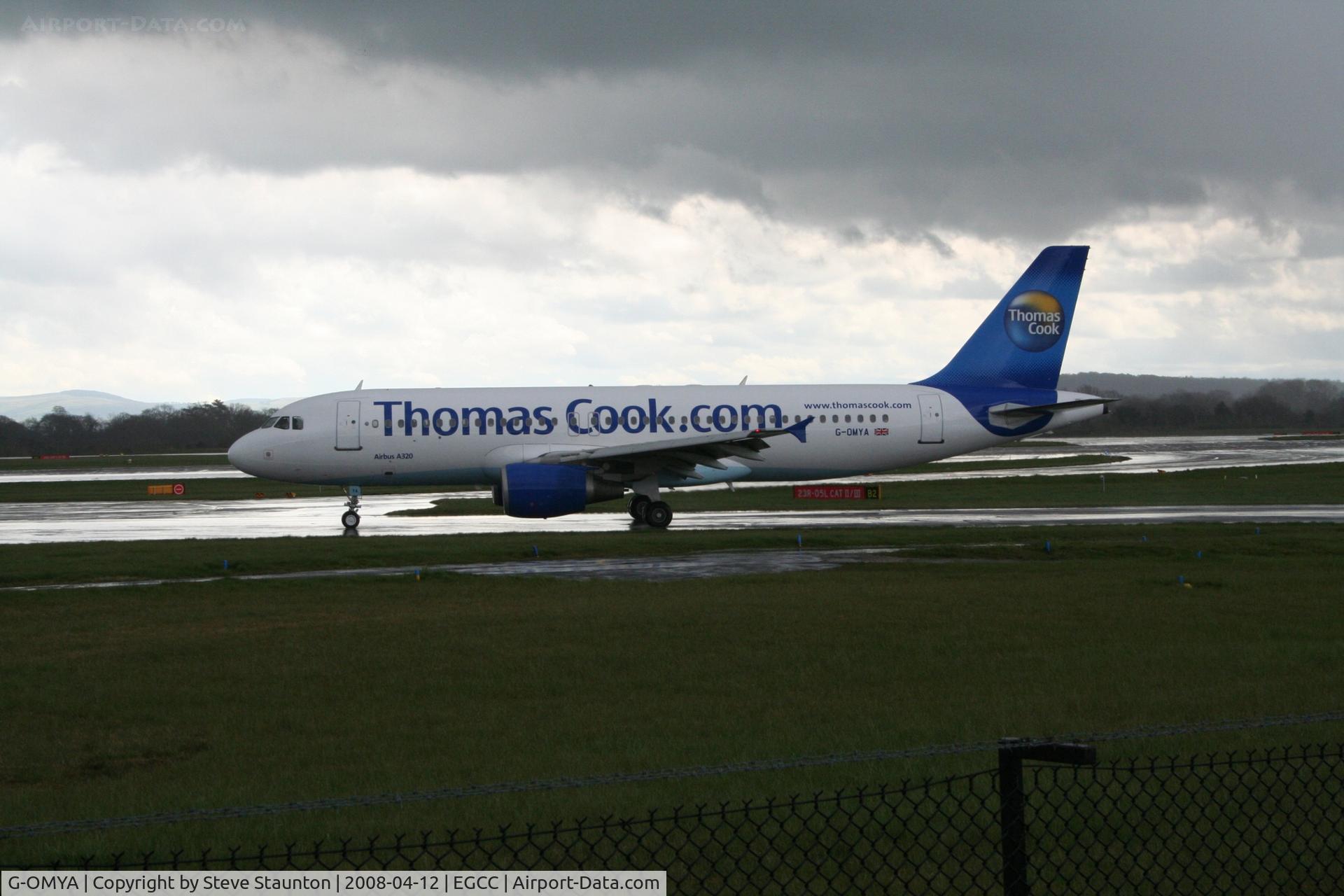 G-OMYA, 1997 Airbus A320-214 C/N 716, Taken at Manchester Airport on a typical showery April day
