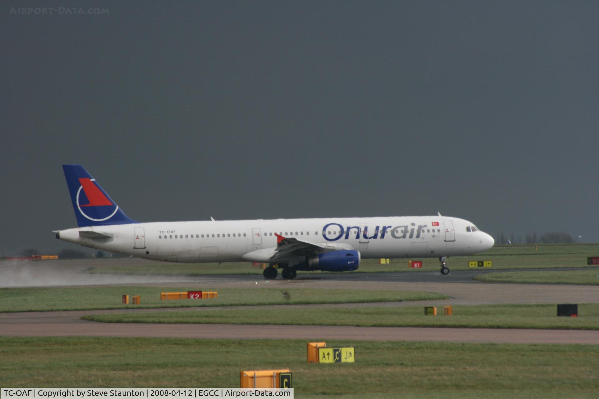 TC-OAF, 1997 Airbus A321-231 C/N 668, Taken at Manchester Airport on a typical showery April day