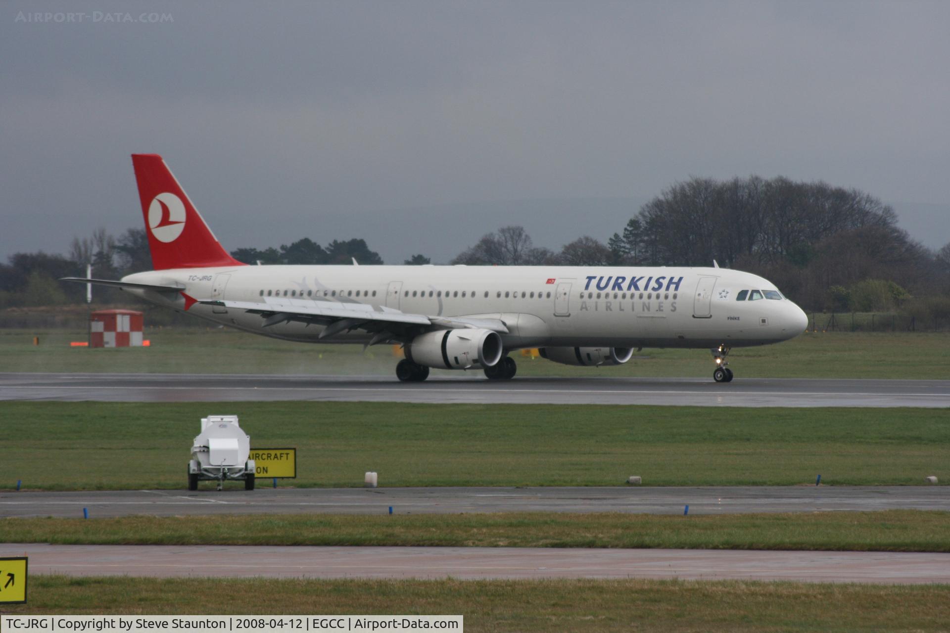TC-JRG, 2007 Airbus A321-231 C/N 3283, Taken at Manchester Airport on a typical showery April day