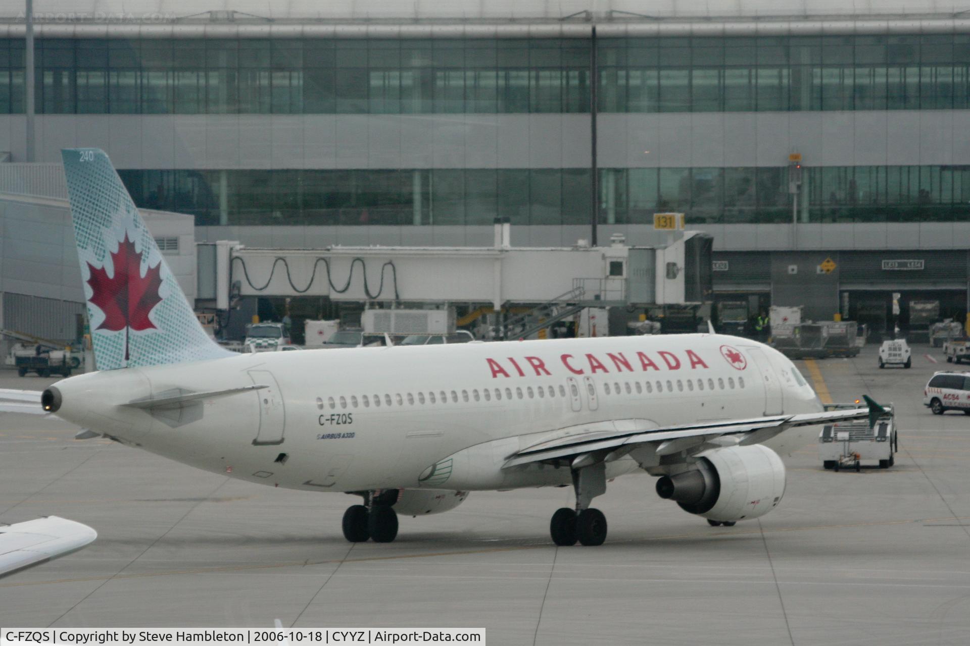 C-FZQS, 2003 Airbus A320-214 C/N 2145, Shot from the terminal building at Toronto