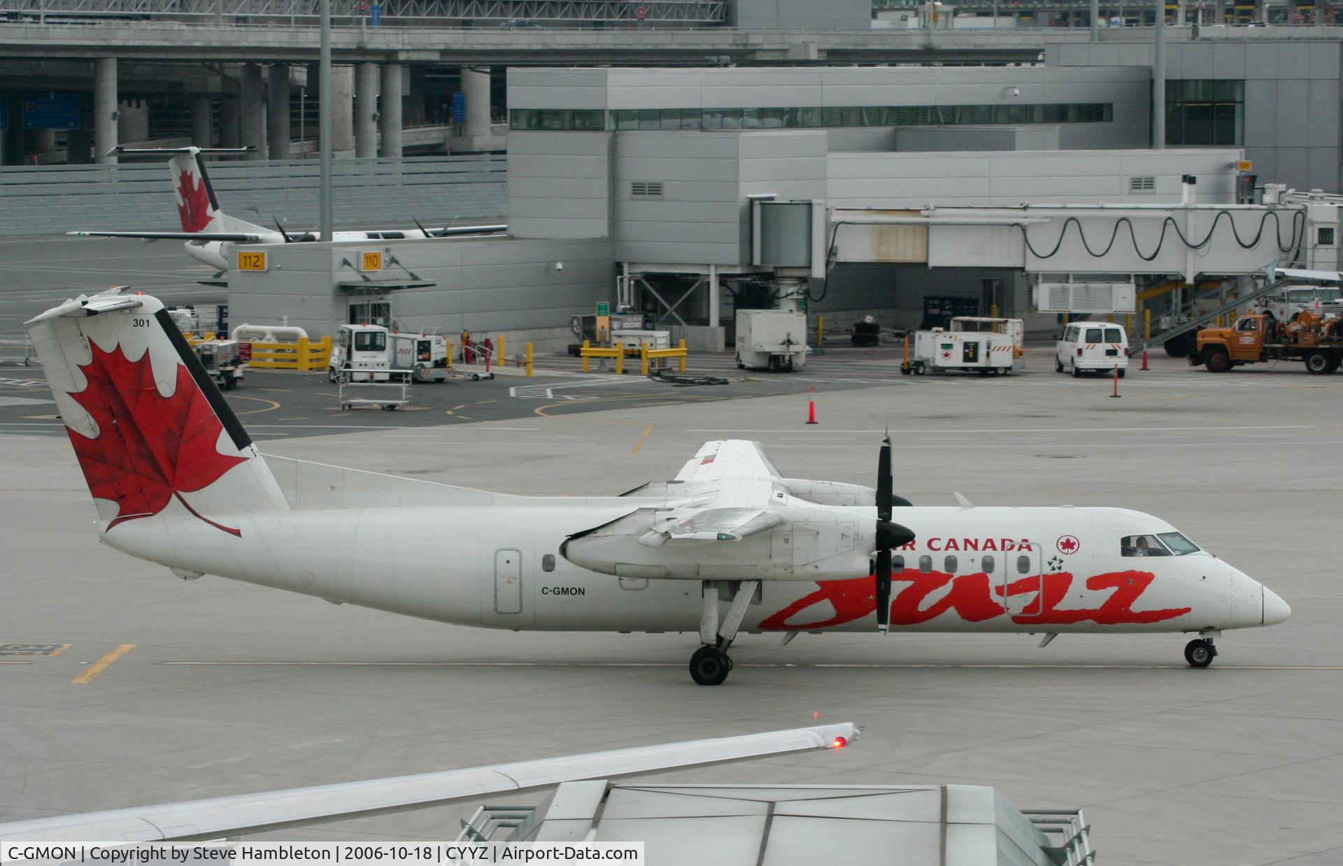 C-GMON, 1989 De Havilland Canada DHC-8-301 Dash 8 C/N 131, Shot from the terminal building at Toronto