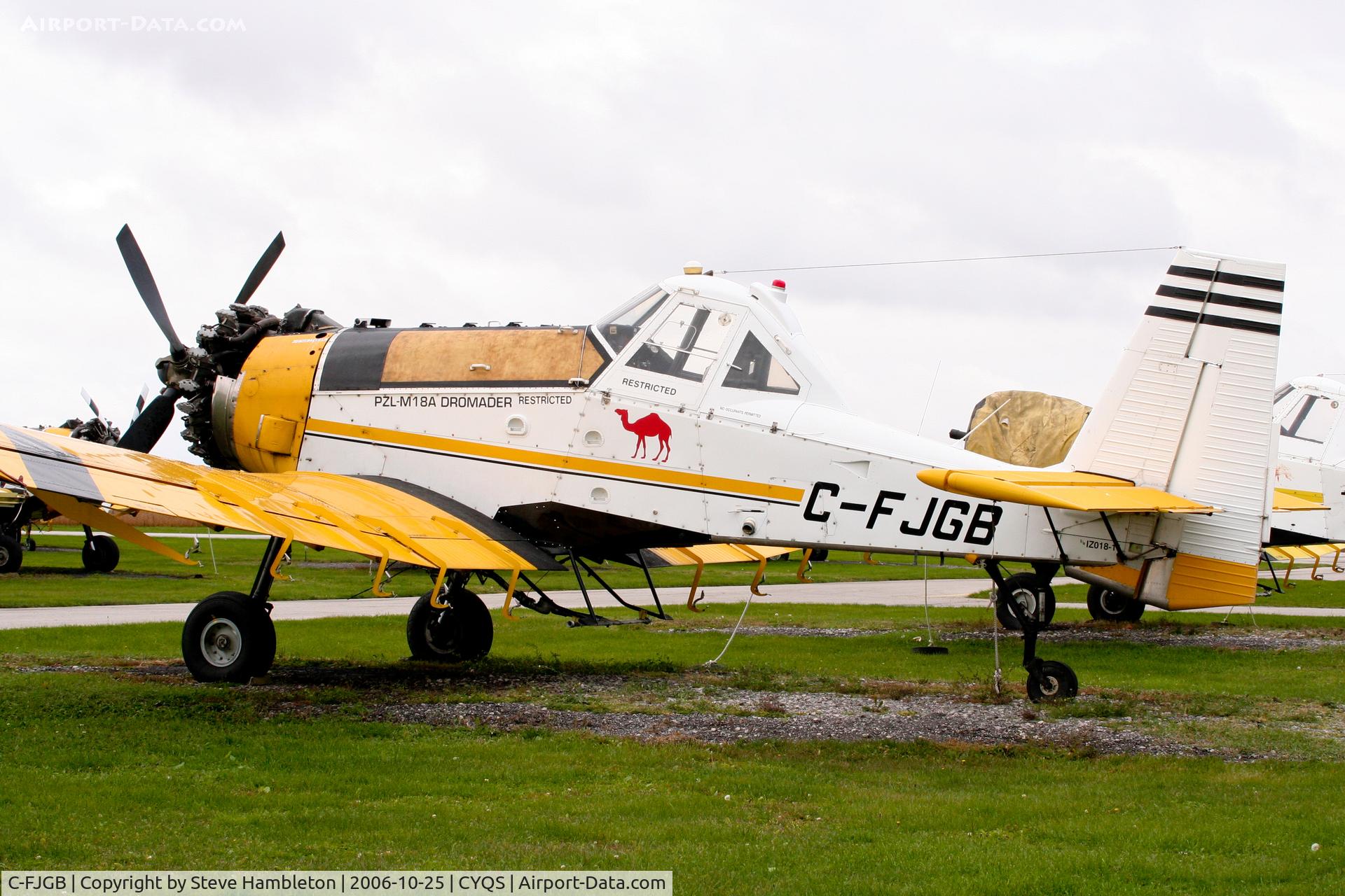 C-FJGB, 1988 PZL-Mielec M-18A Dromader C/N 1Z018-11, At St Thomas Municipal, ON