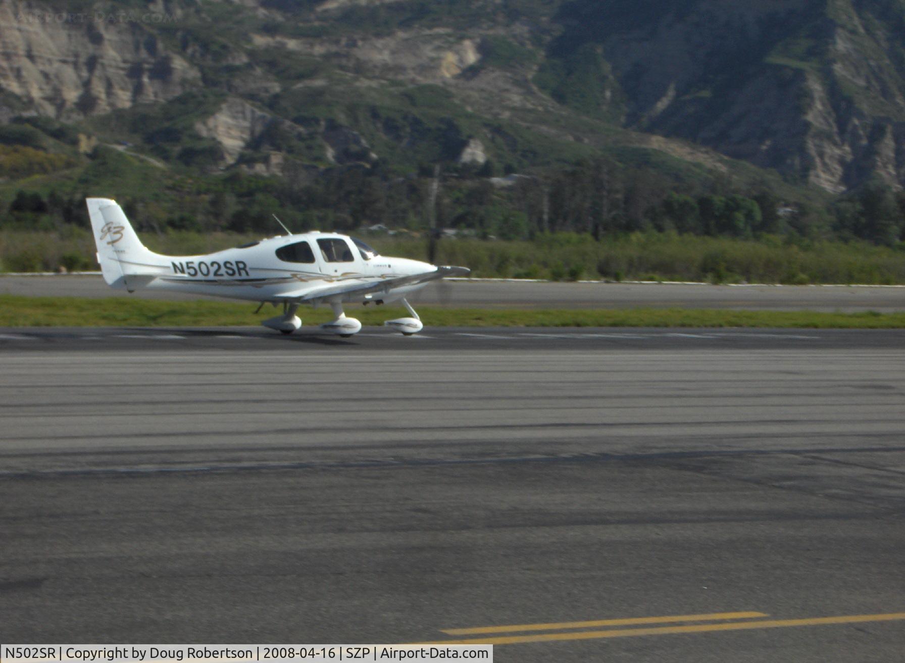N502SR, 2007 Cirrus SR22 C/N 2460, 2007 Cirrus SR22 G3, Continental IO-550-N 310 Hp, takeoff roll Rwy 22