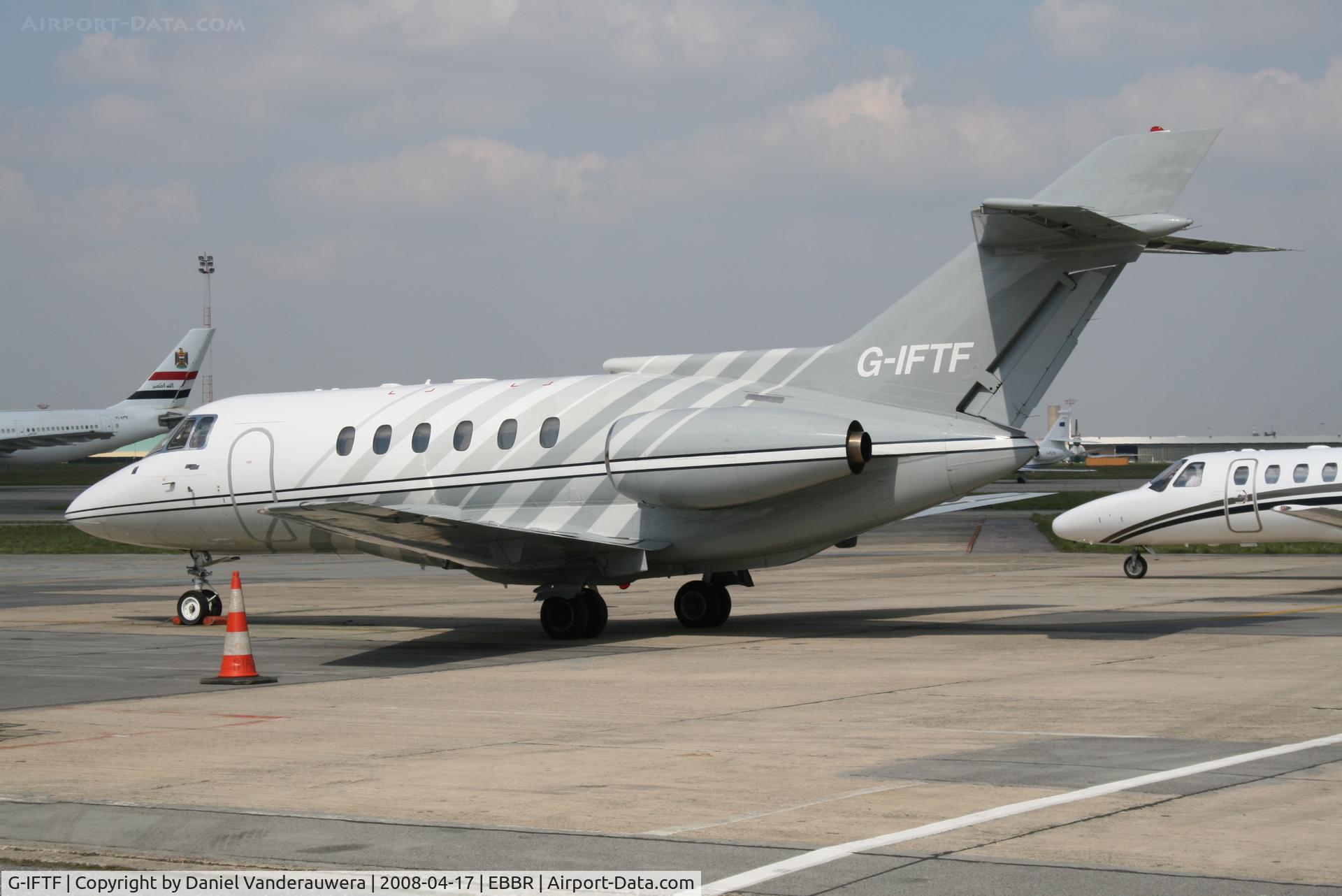 G-IFTF, 1985 British Aerospace BAe.125-800B C/N 258021, parked on General Aviation apron (Abelag)