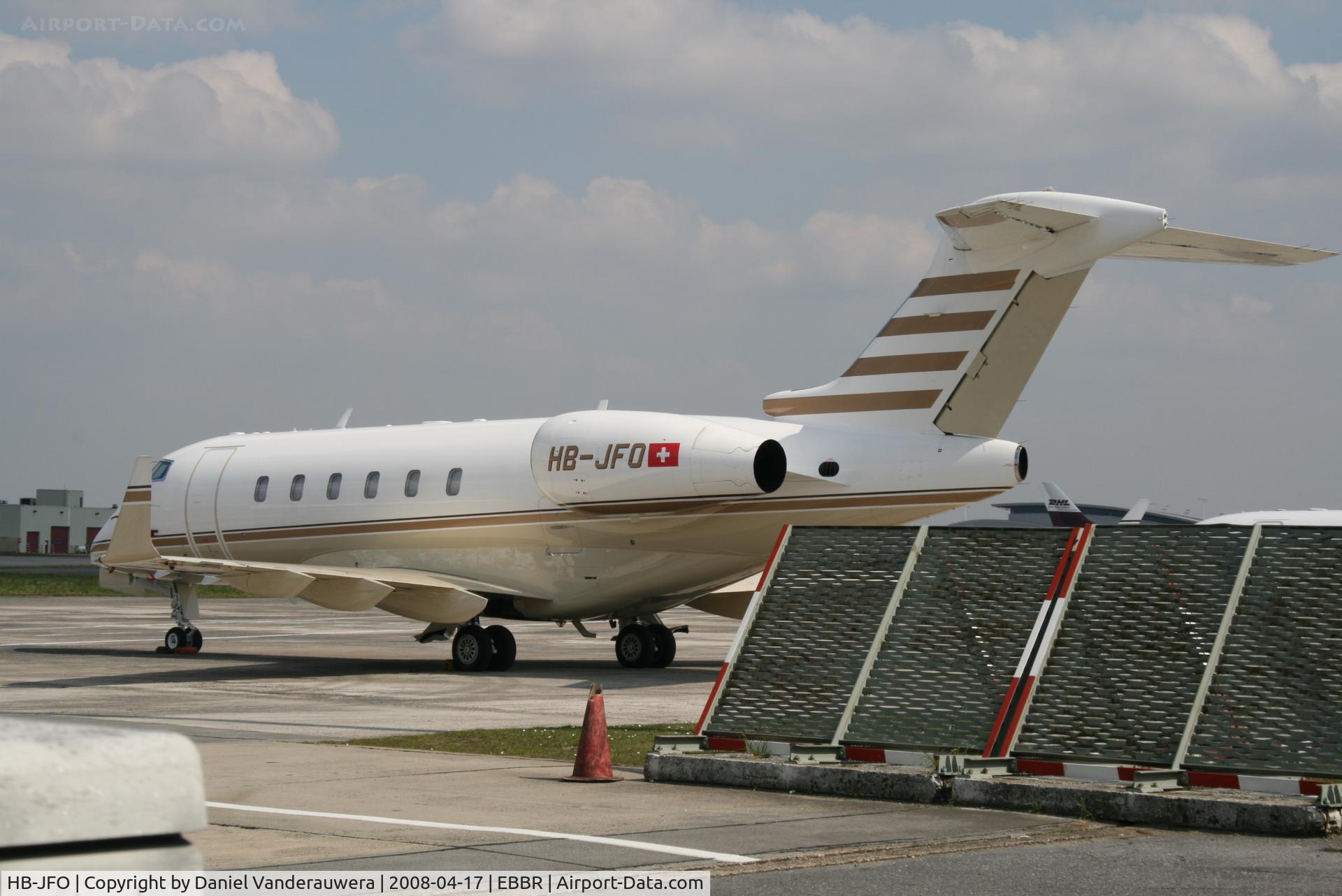 HB-JFO, 2006 Bombardier Challenger 300 (BD-100-1A10) C/N 20137, parked on General Aviation apron (Abelag)