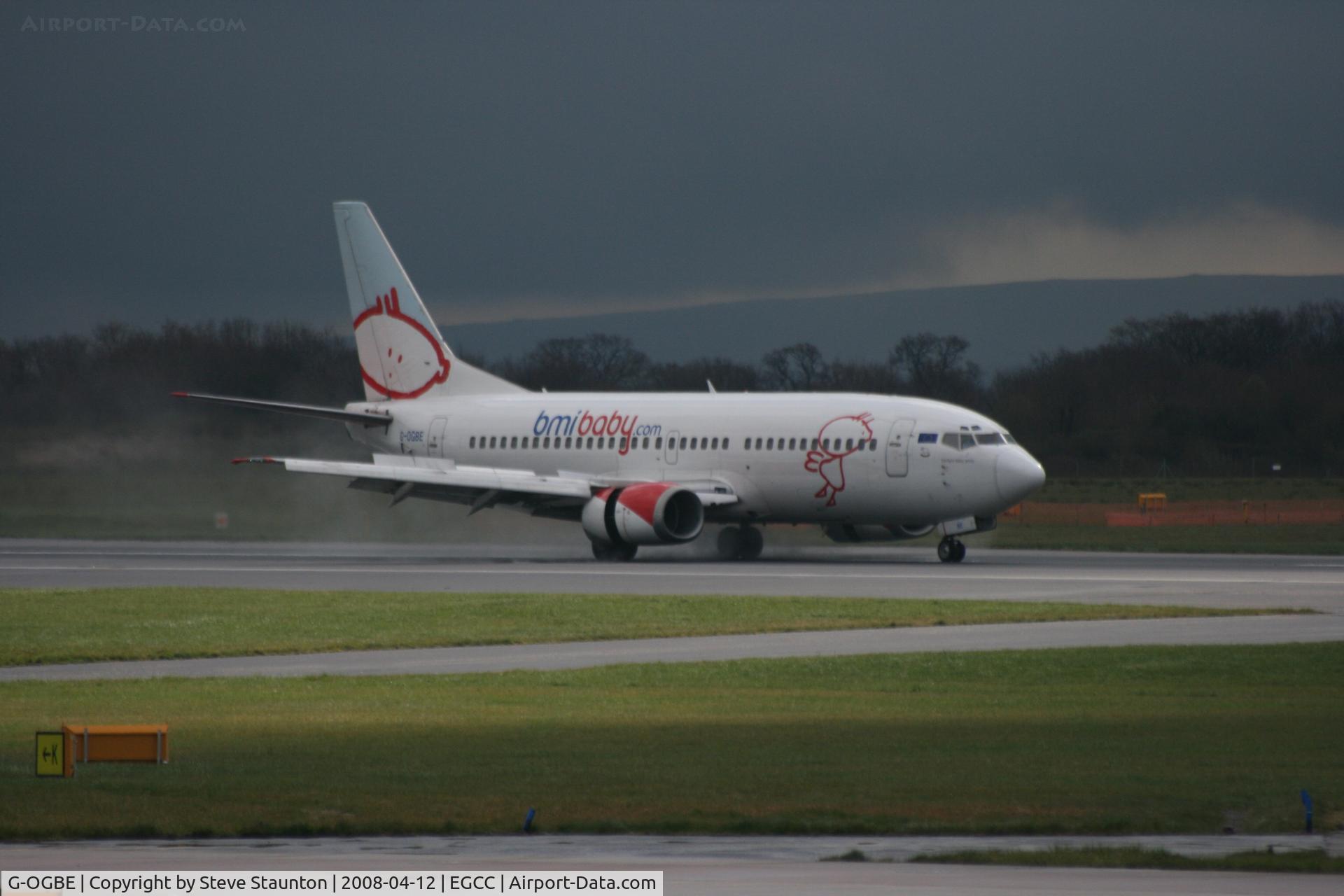 G-OGBE, 1995 Boeing 737-3L9 C/N 27834, Taken at Manchester Airport on a typical showery April day