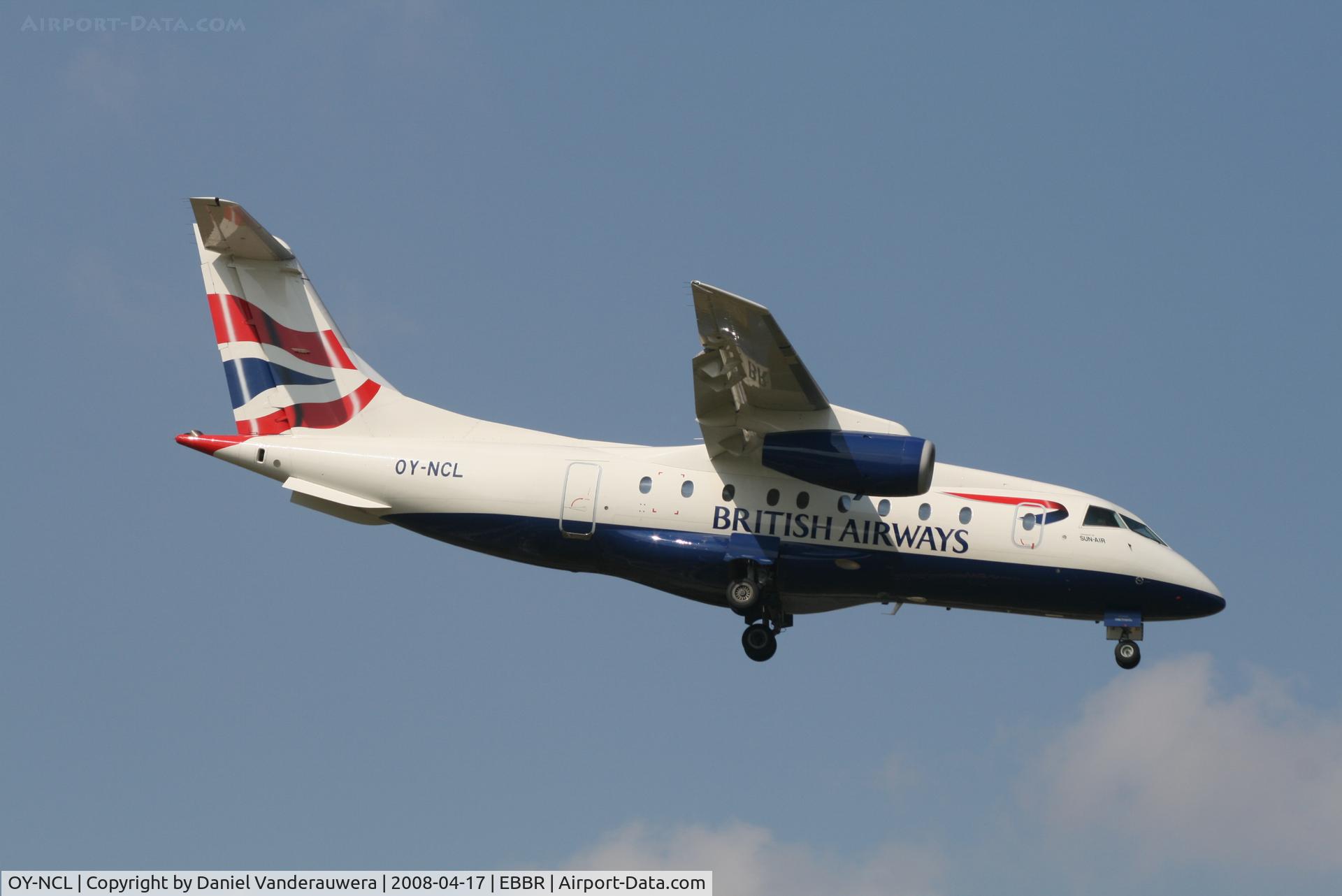 OY-NCL, 2001 Fairchild Dornier 328-310 328JET C/N 3192, descending to rwy 02