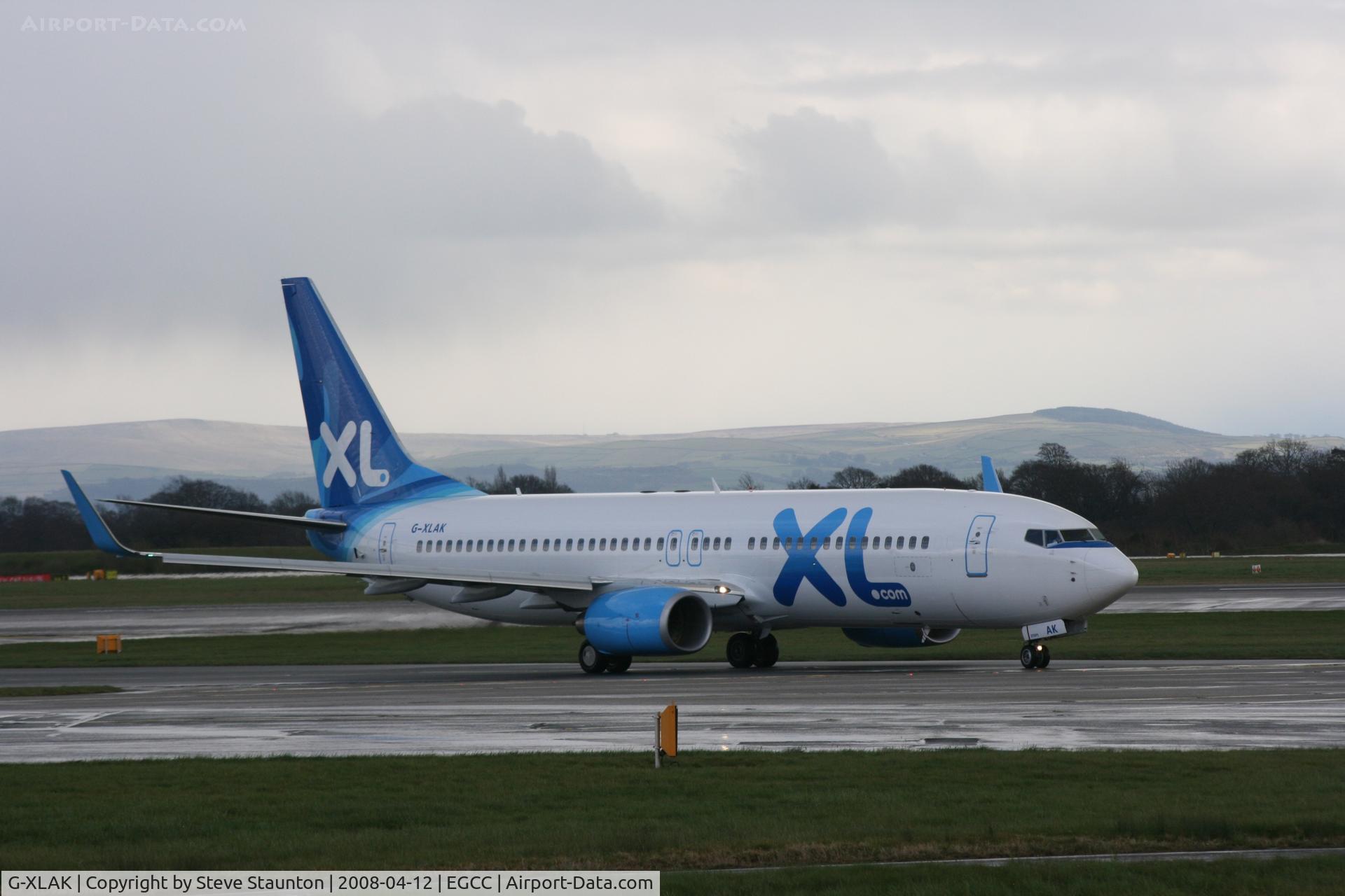 G-XLAK, 2007 Boeing 737-8FH C/N 35092, Taken at Manchester Airport on a typical showery April day
