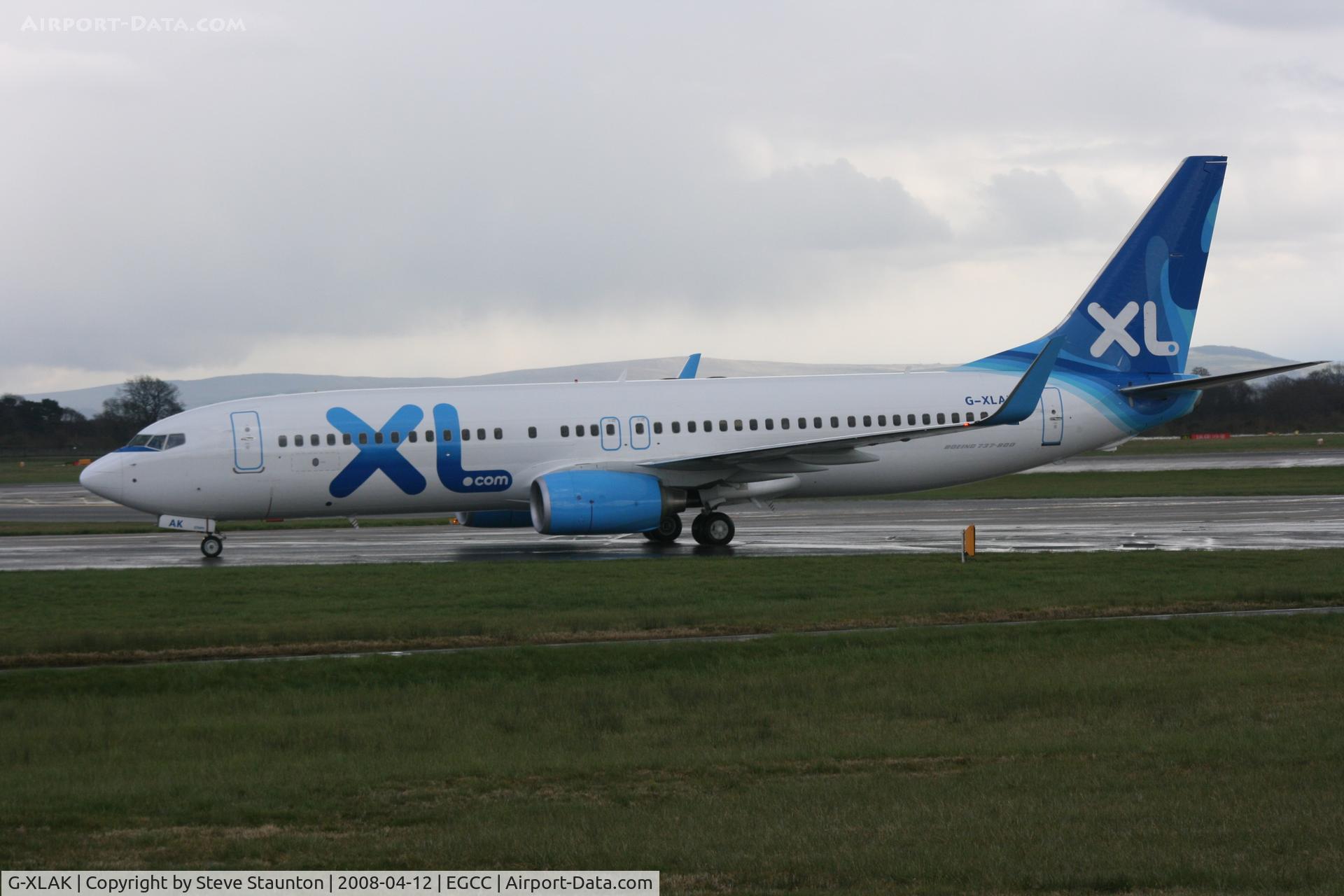 G-XLAK, 2007 Boeing 737-8FH C/N 35092, Taken at Manchester Airport on a typical showery April day