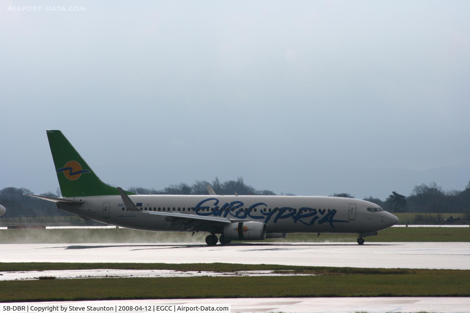5B-DBR, 2007 Boeing 737-8Q8 C/N 30720, Taken at Manchester Airport on a typical showery April day