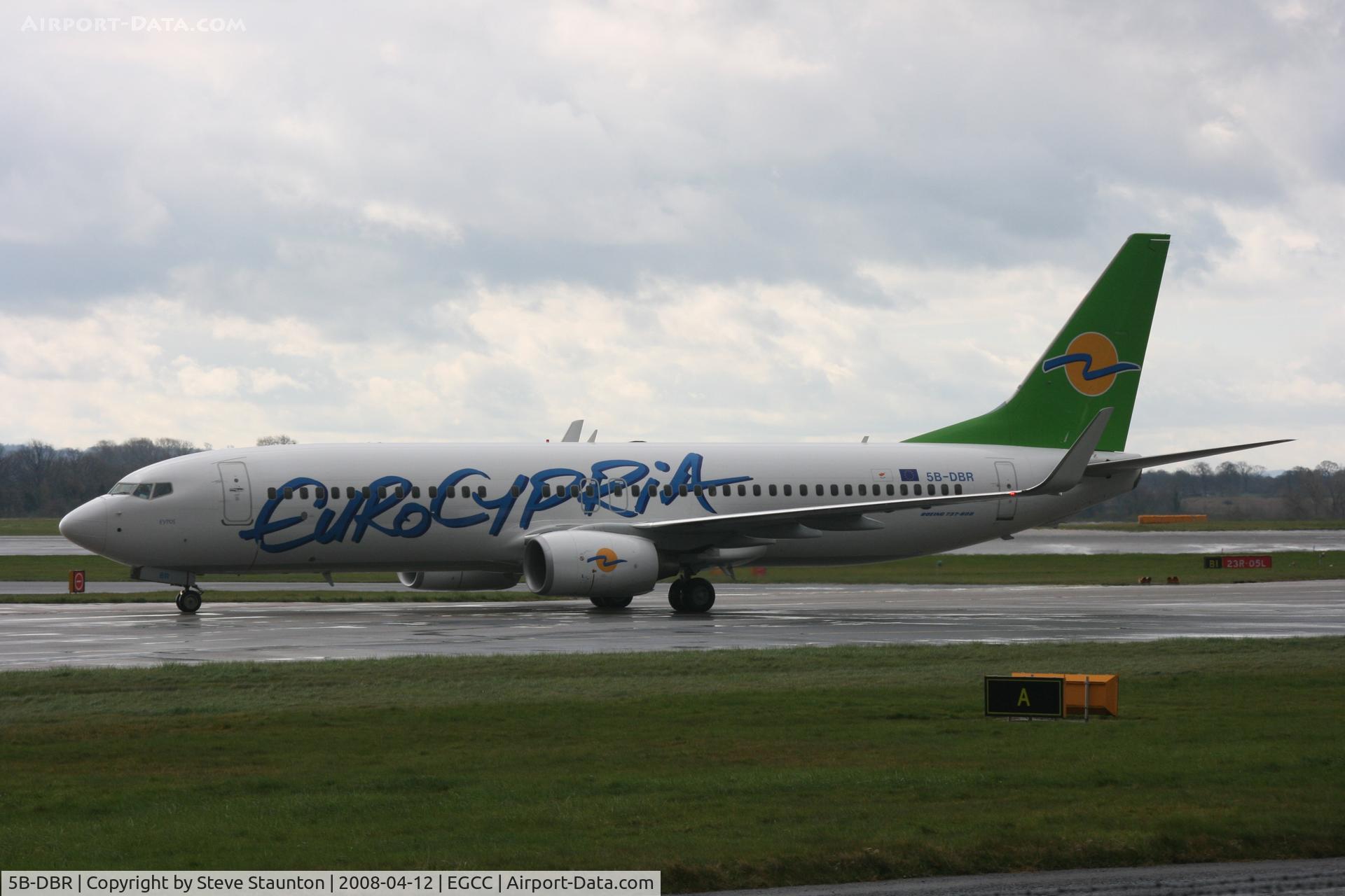 5B-DBR, 2007 Boeing 737-8Q8 C/N 30720, Taken at Manchester Airport on a typical showery April day