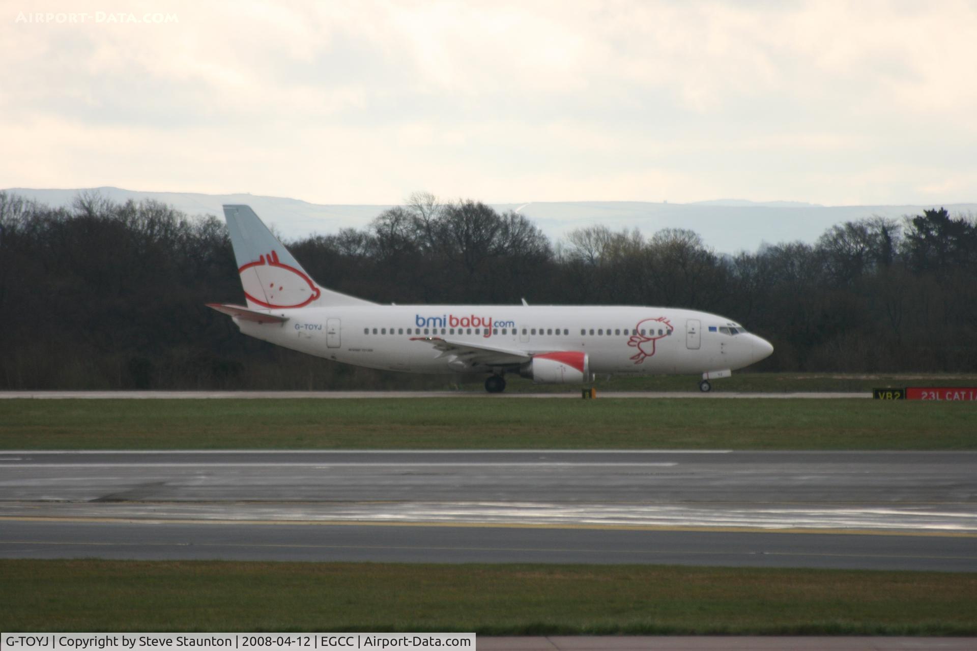 G-TOYJ, 1996 Boeing 737-36M C/N 28332, Taken at Manchester Airport on a typical showery April day
