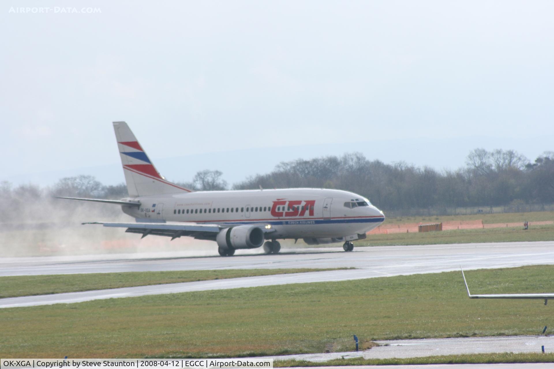 OK-XGA, 1992 Boeing 737-55S C/N 26539, Taken at Manchester Airport on a typical showery April day