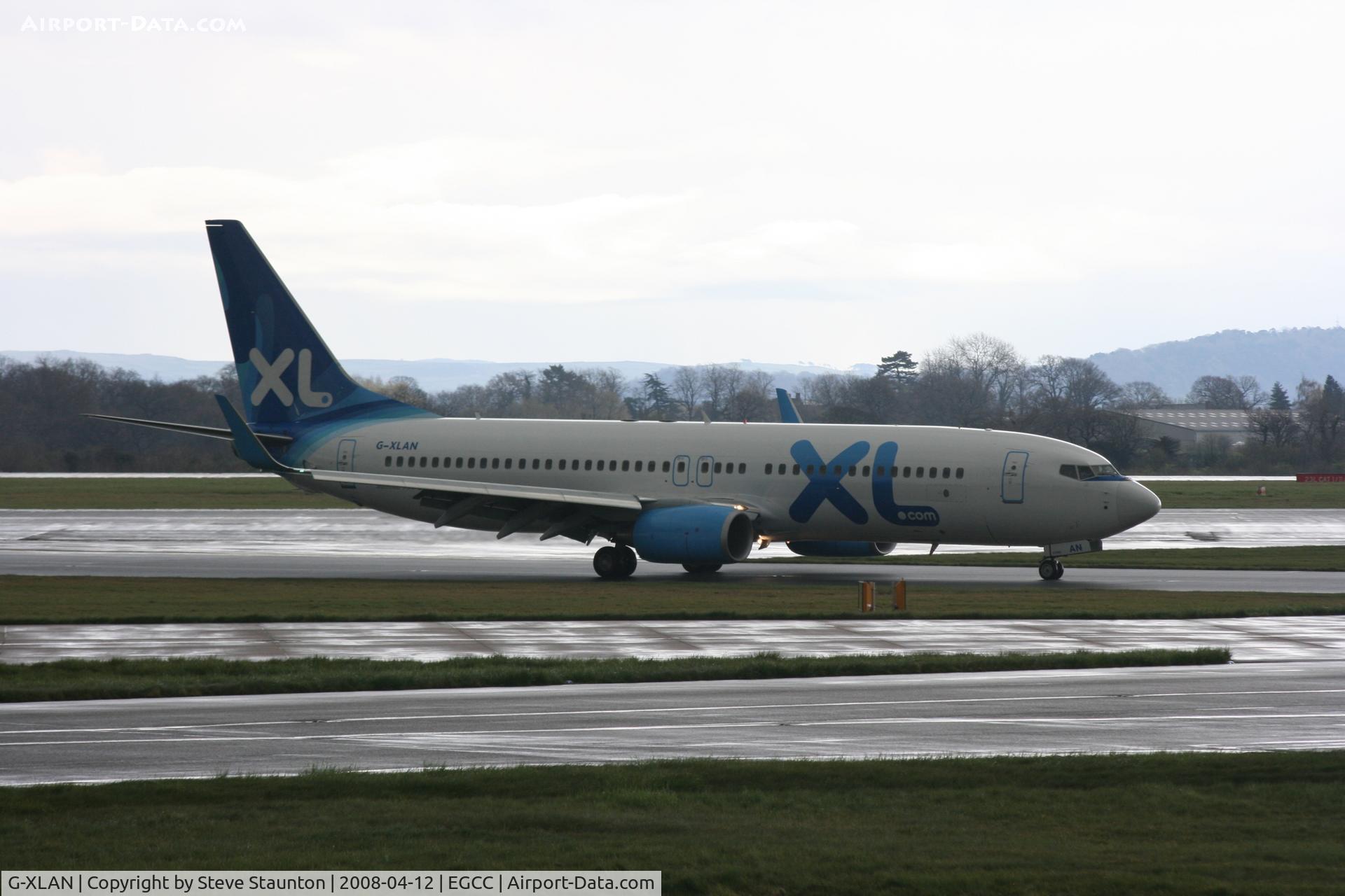 G-XLAN, 2007 Boeing 737-86N C/N 32685, Taken at Manchester Airport on a typical showery April day