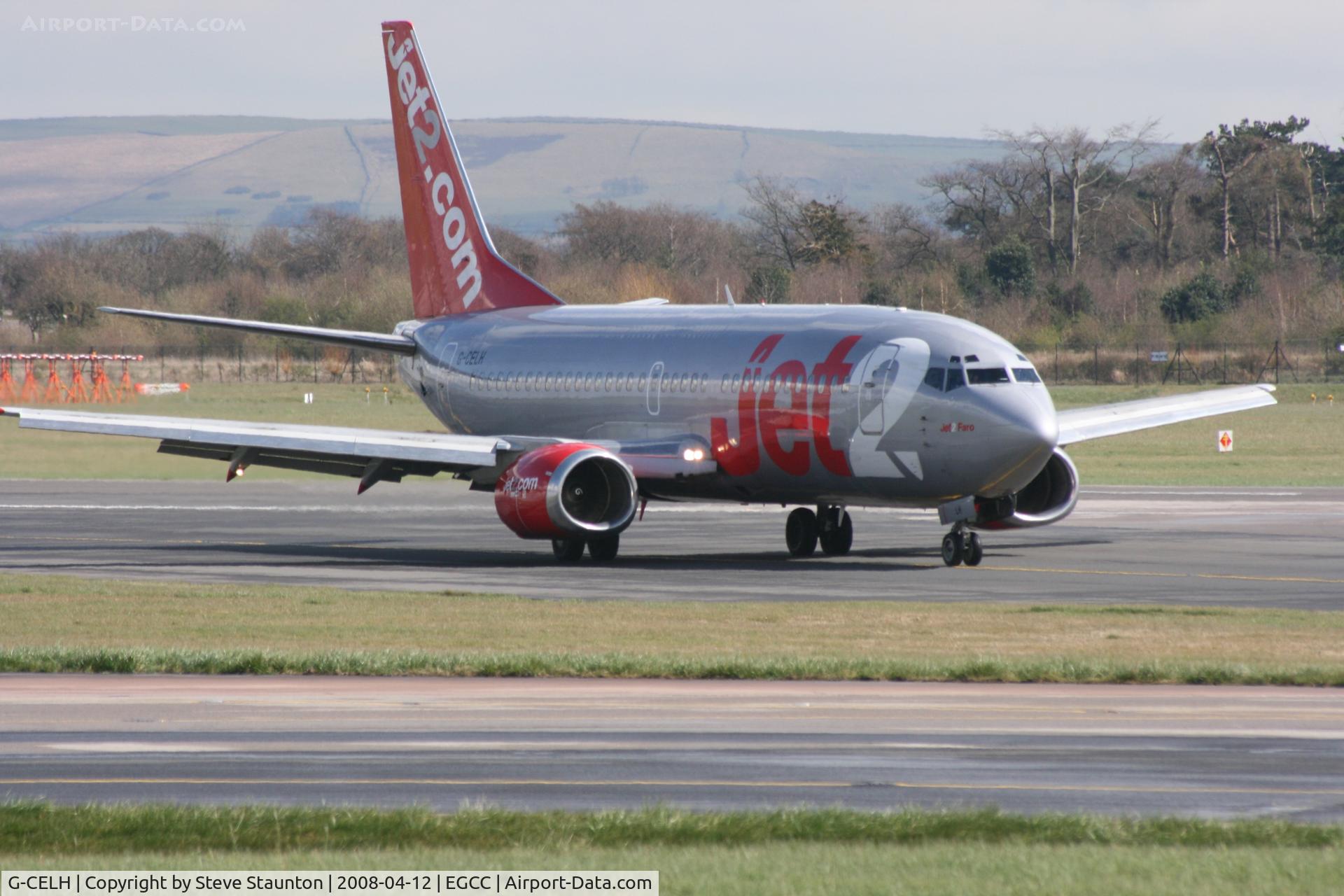 G-CELH, 1986 Boeing 737-330 C/N 23525, Taken at Manchester Airport on a typical showery April day
