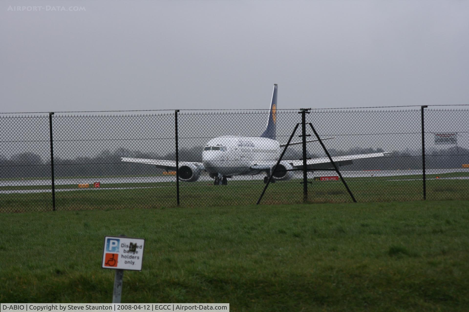 D-ABIO, 1991 Boeing 737-530 C/N 24939, Taken at Manchester Airport on a typical showery April day