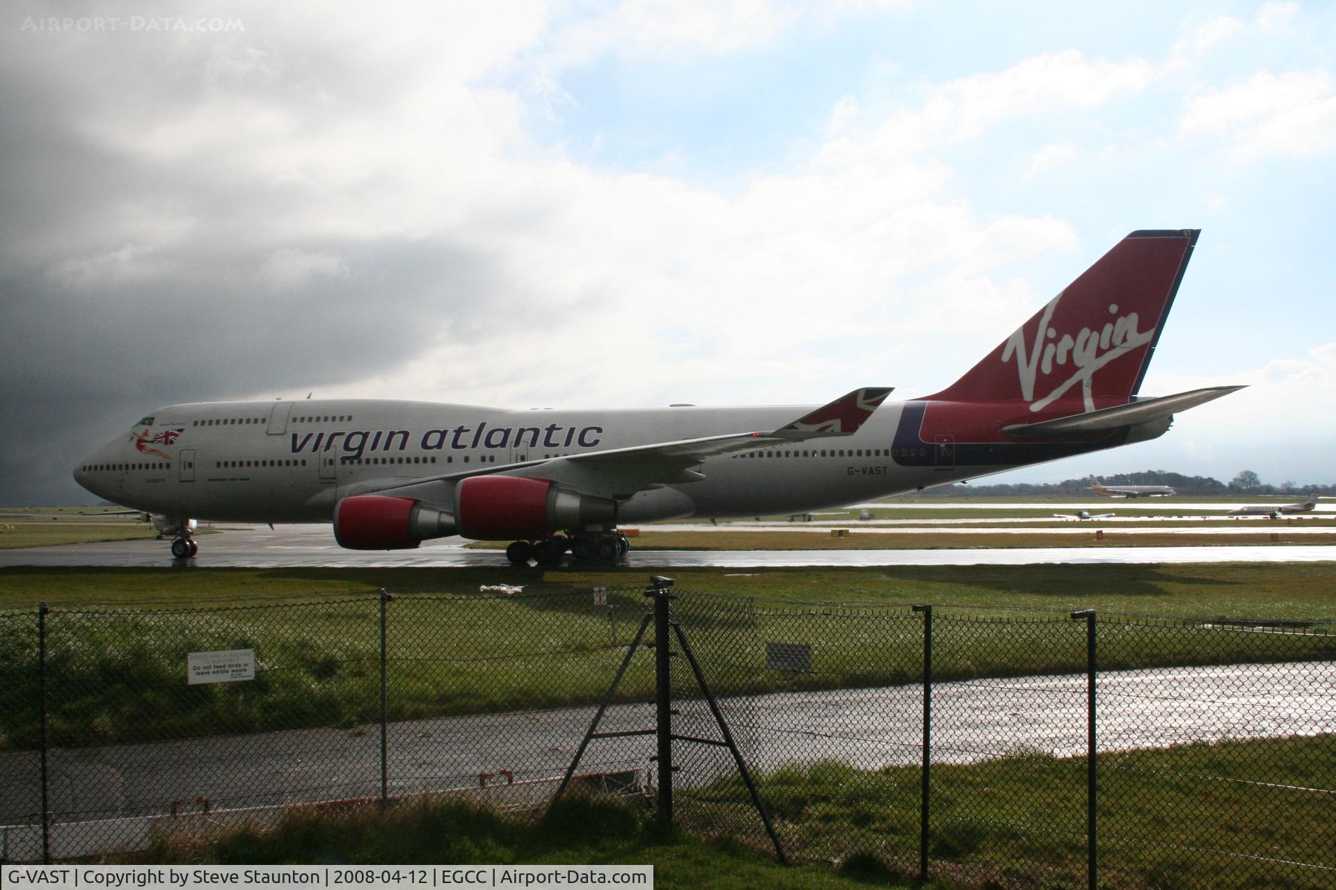 G-VAST, 1997 Boeing 747-41R C/N 28757, Taken at Manchester Airport on a typical showery April day