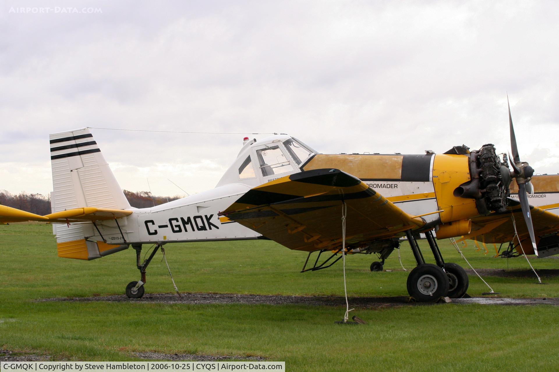 C-GMQK, 1985 PZL-Mielec M-18B Dromader C/N 1Z015-21, At St Thomas Municipal, ON