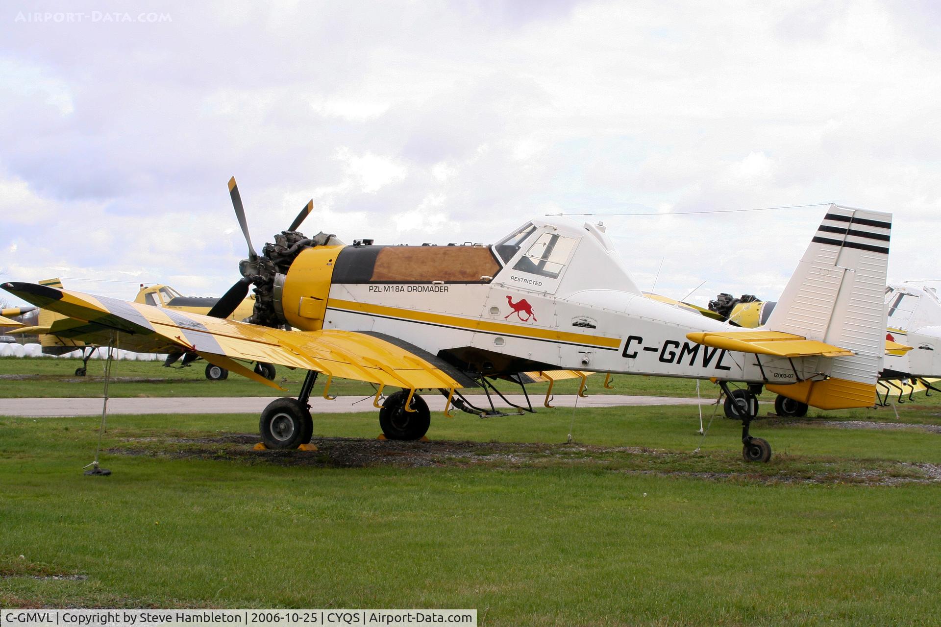 C-GMVL, 1980 PZL-Mielec M-18A Dromader C/N 1Z003-07, At St Thomas Municipal, ON