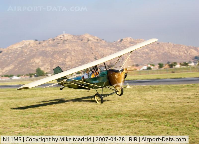 N11MS, 1972 Pietenpol Air Camper C/N MS1, Crosswind landing at Flabob