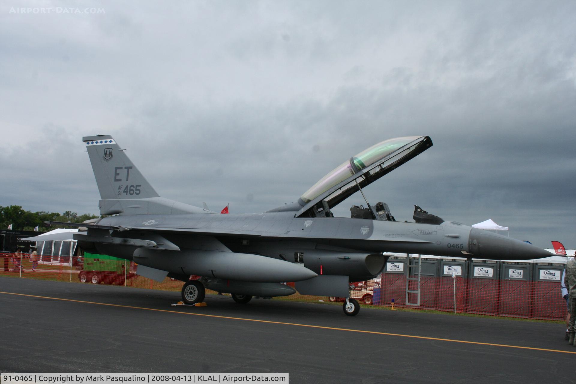 91-0465, 1991 General Dynamics F-16D Fighting Falcon C/N CD-20, F-16D