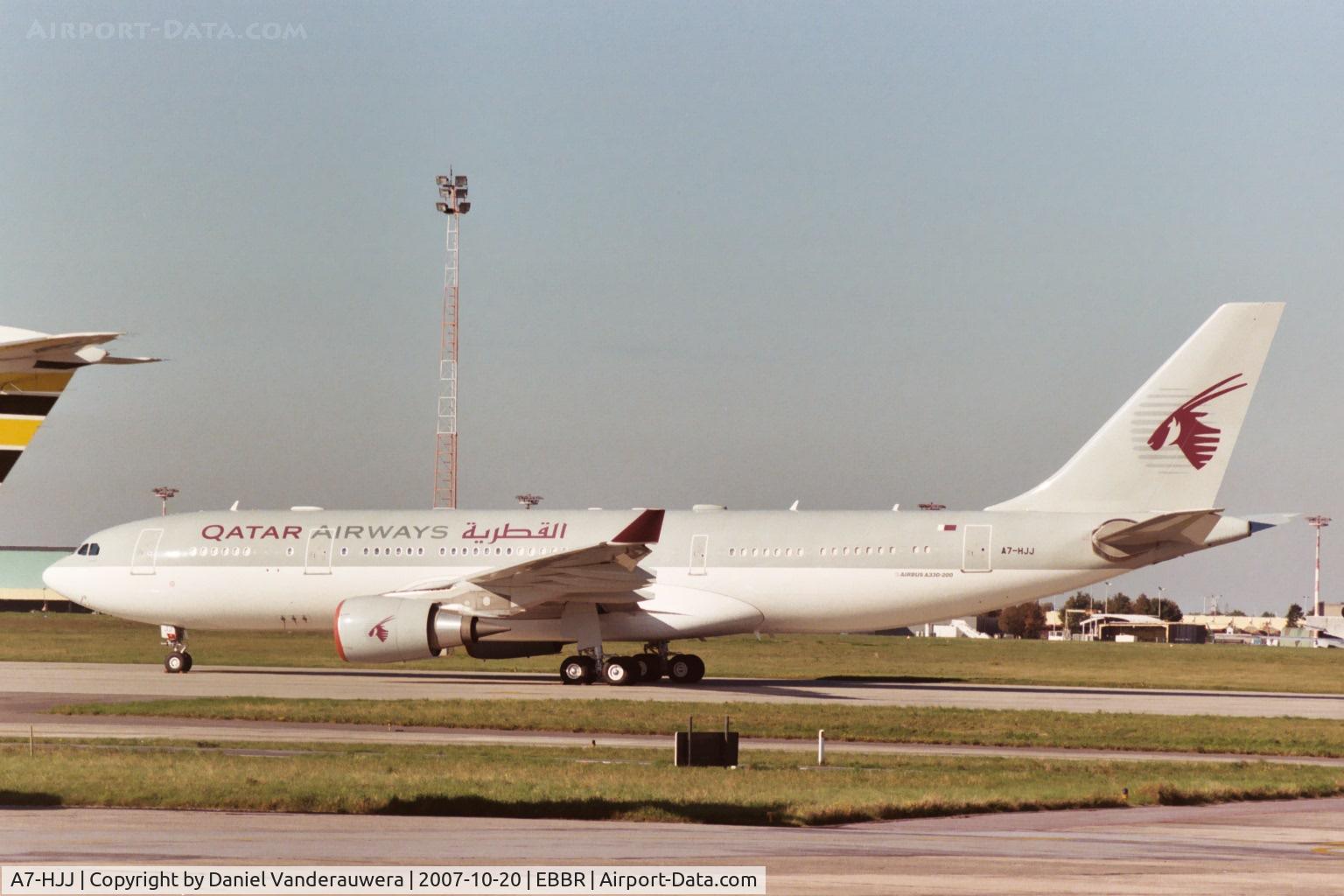 A7-HJJ, 2002 Airbus A330-203 C/N 487, parked on General Aviation apron (Abelag)