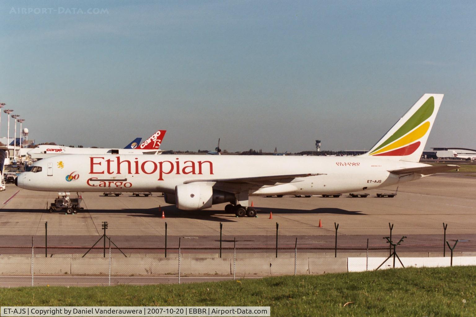 ET-AJS, 1990 Boeing 757-260/PF C/N 24845/300, parked on BRUCARGO apron