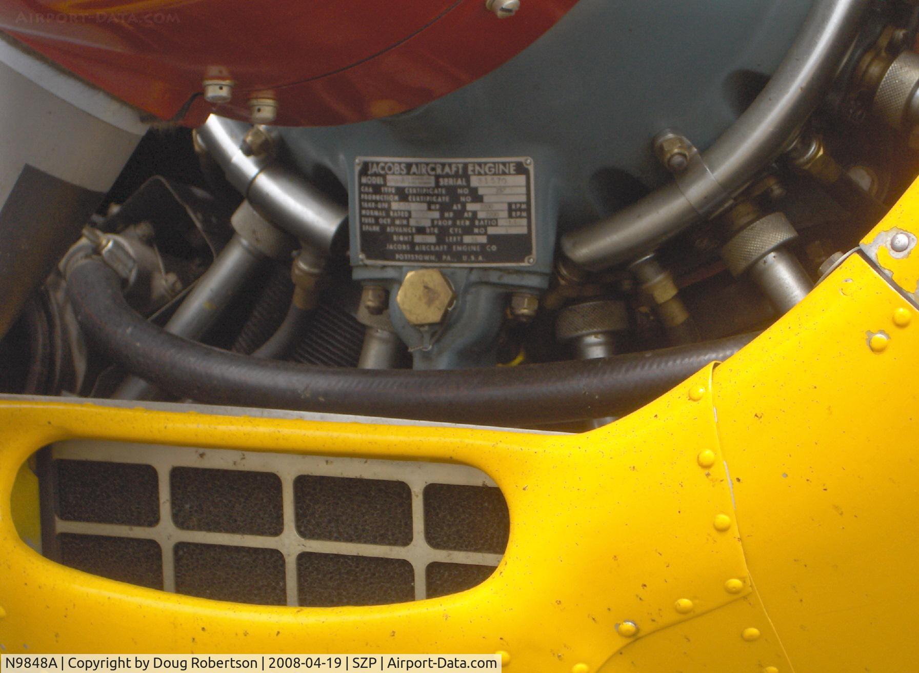 N9848A, 1950 Cessna 190 C/N 7541, 1950 Cessna 190 as US Army LC-126, Jacobs R755-A2 300 Hp radial upgrade, engine data plate