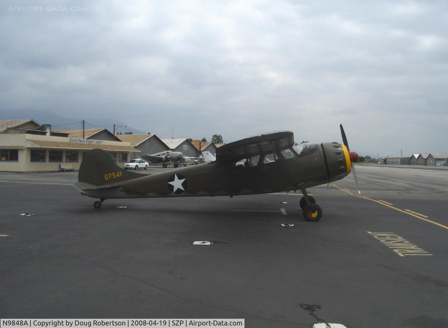 N9848A, 1950 Cessna 190 C/N 7541, 1950 Cessna 190 as US Army LC-126, Jacobs R755-A2 300 Hp radial upgrade