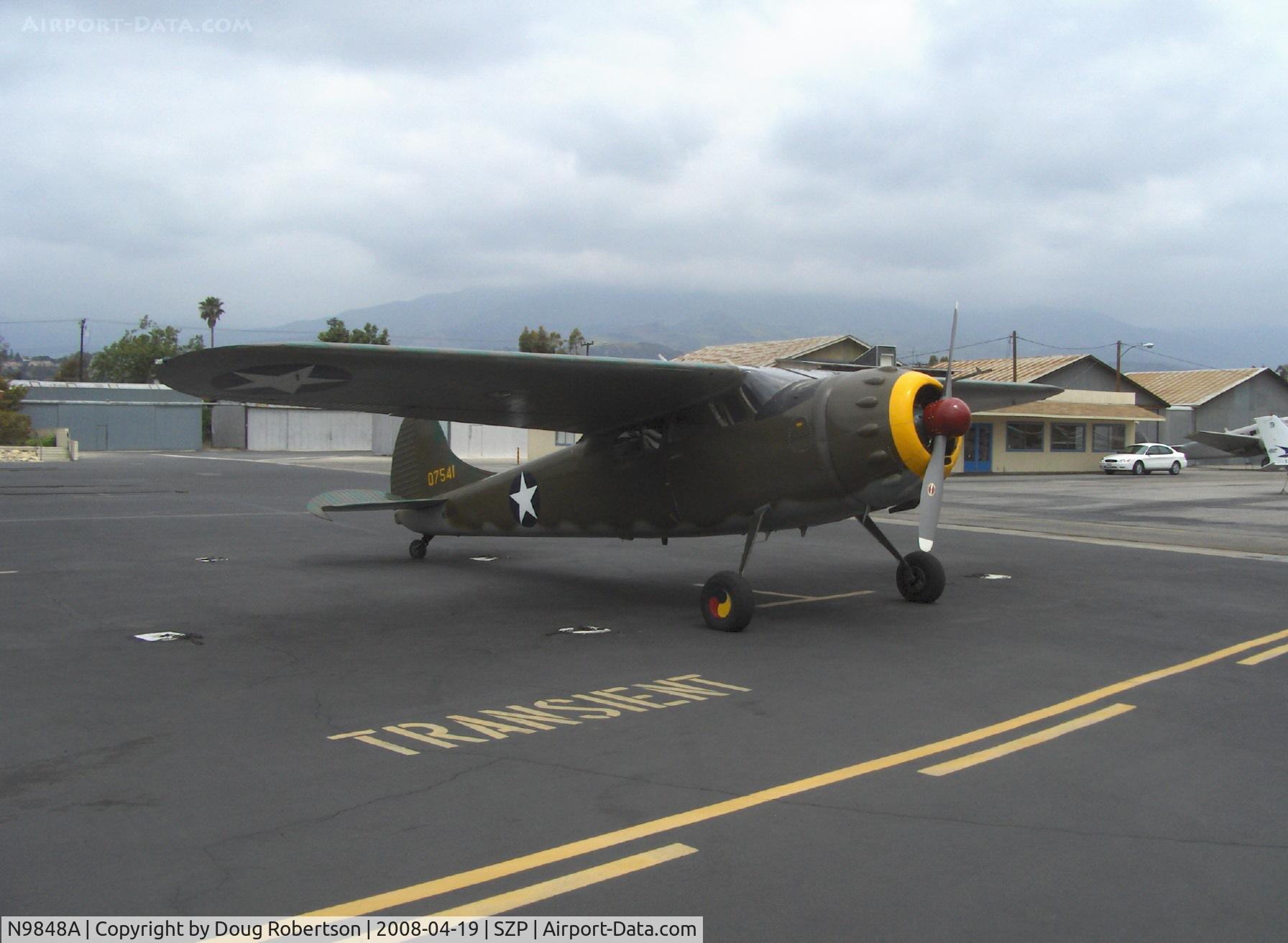 N9848A, 1950 Cessna 190 C/N 7541, 1950 Cessna 190 as US Army LC-126, Jacobs R755-A2 300 Hp radial upgrade