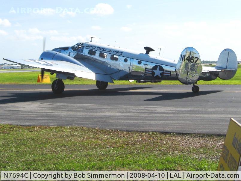 N7694C, 1951 Beech C-45G Expeditor C/N AF-24, Departing Sun N Fun 2008