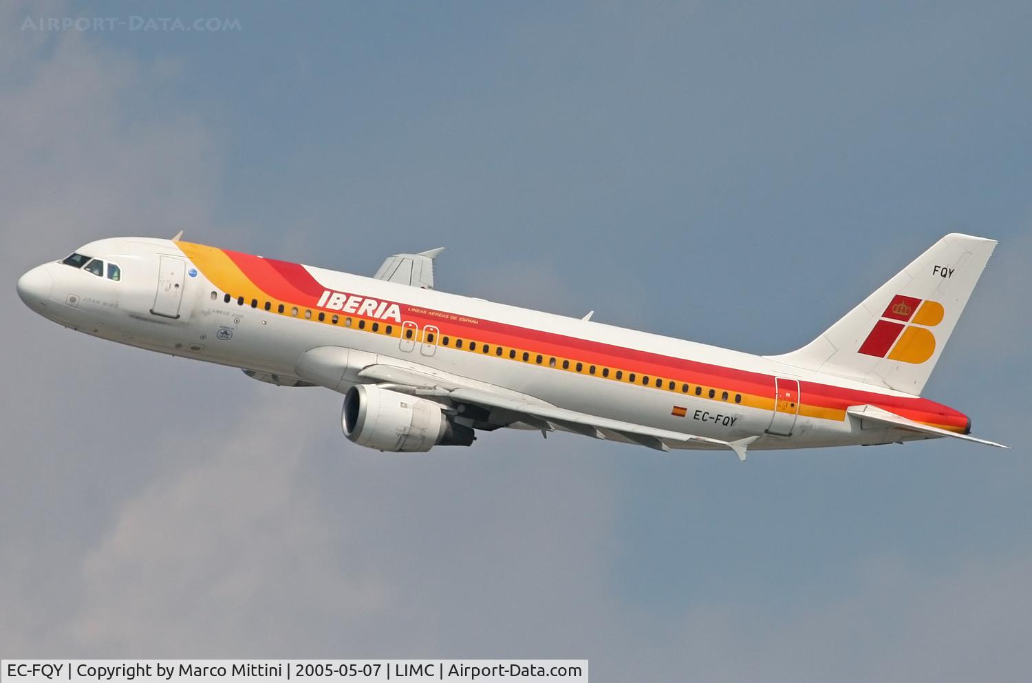 EC-FQY, 1992 Airbus A320-211 C/N 356, Departing from Milano Malpensa