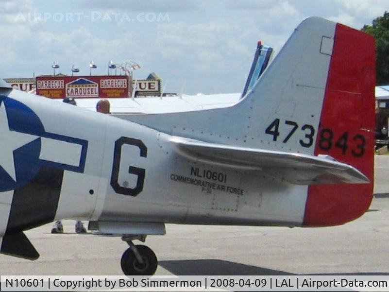 N10601, 1944 North American P-51D Mustang C/N 122-40383, Tail detail.  Sun N Fun 2008