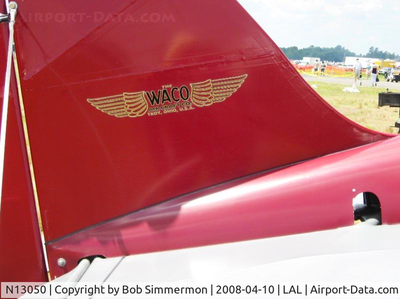 N13050, 1932 Waco UEC C/N 3678, Tail detail and stabilizer trim jack screw.  Sun N Fun 2008
