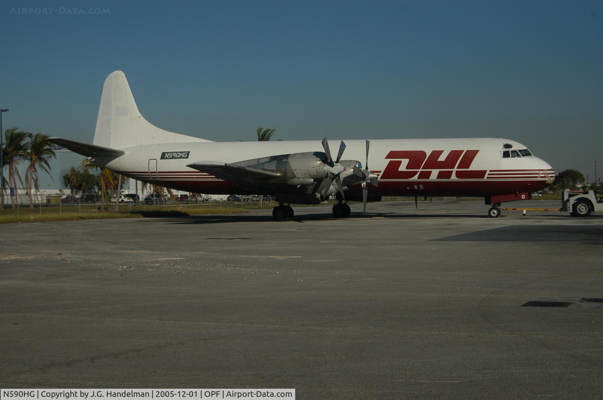 N590HG, 1959 Lockheed L-188C(F) Electra C/N 1098, On ramp at Opa Locka