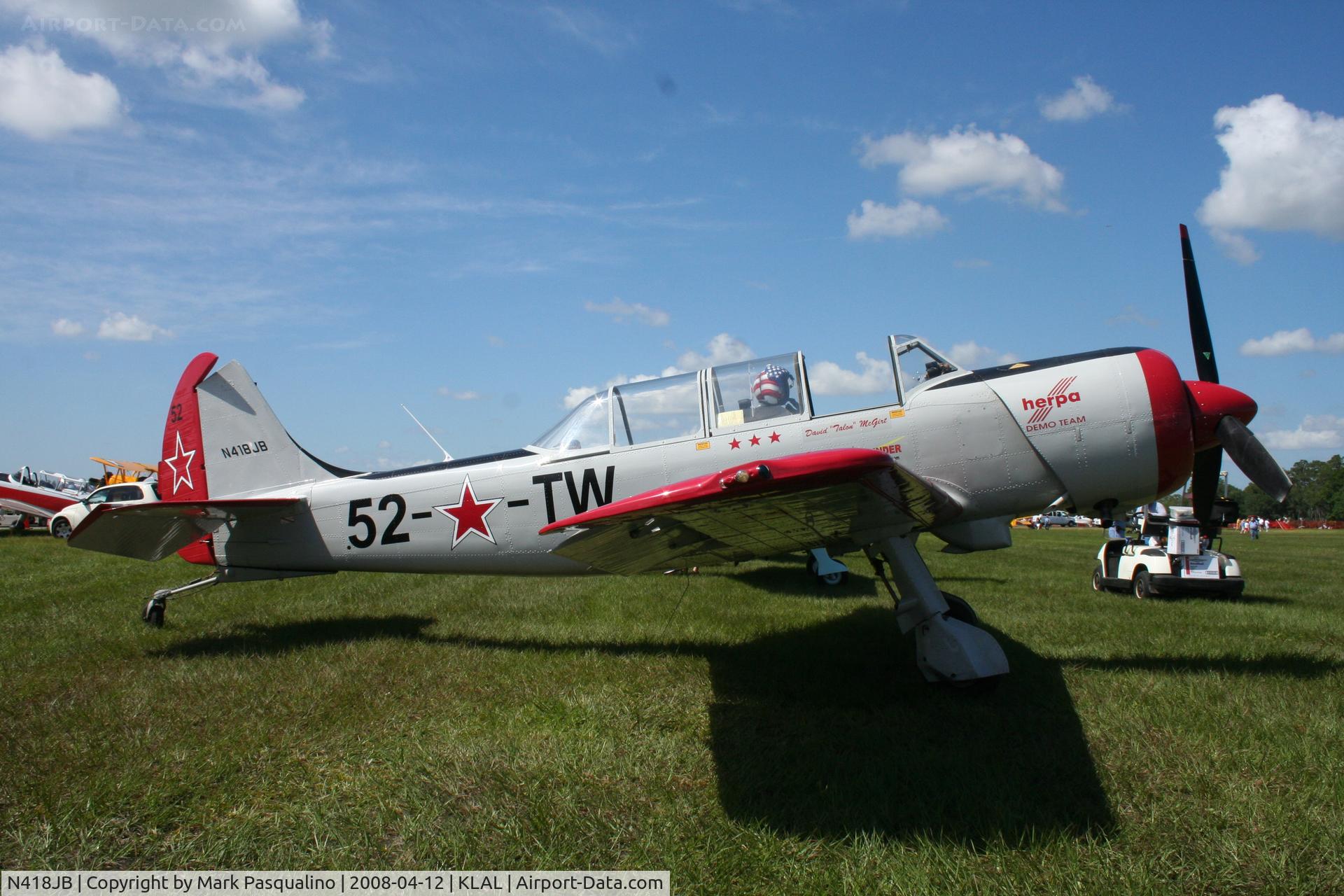 N418JB, 2001 Yakovlev (Aerostar) Yak-52TW C/N 0112228, YAK-52TW