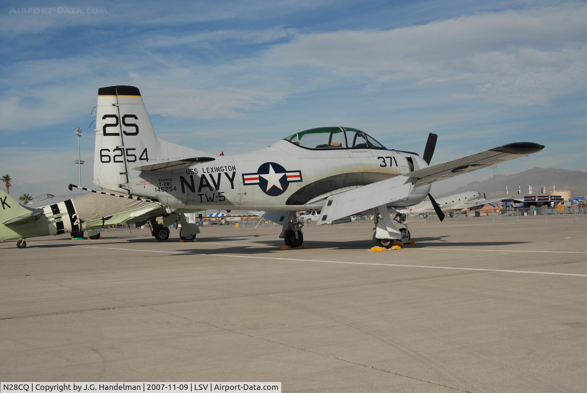N28CQ, 1957 North American T-28C Trojan Trojan C/N 252-17, On ramp at Aviation Nation Nellis AFB NV
