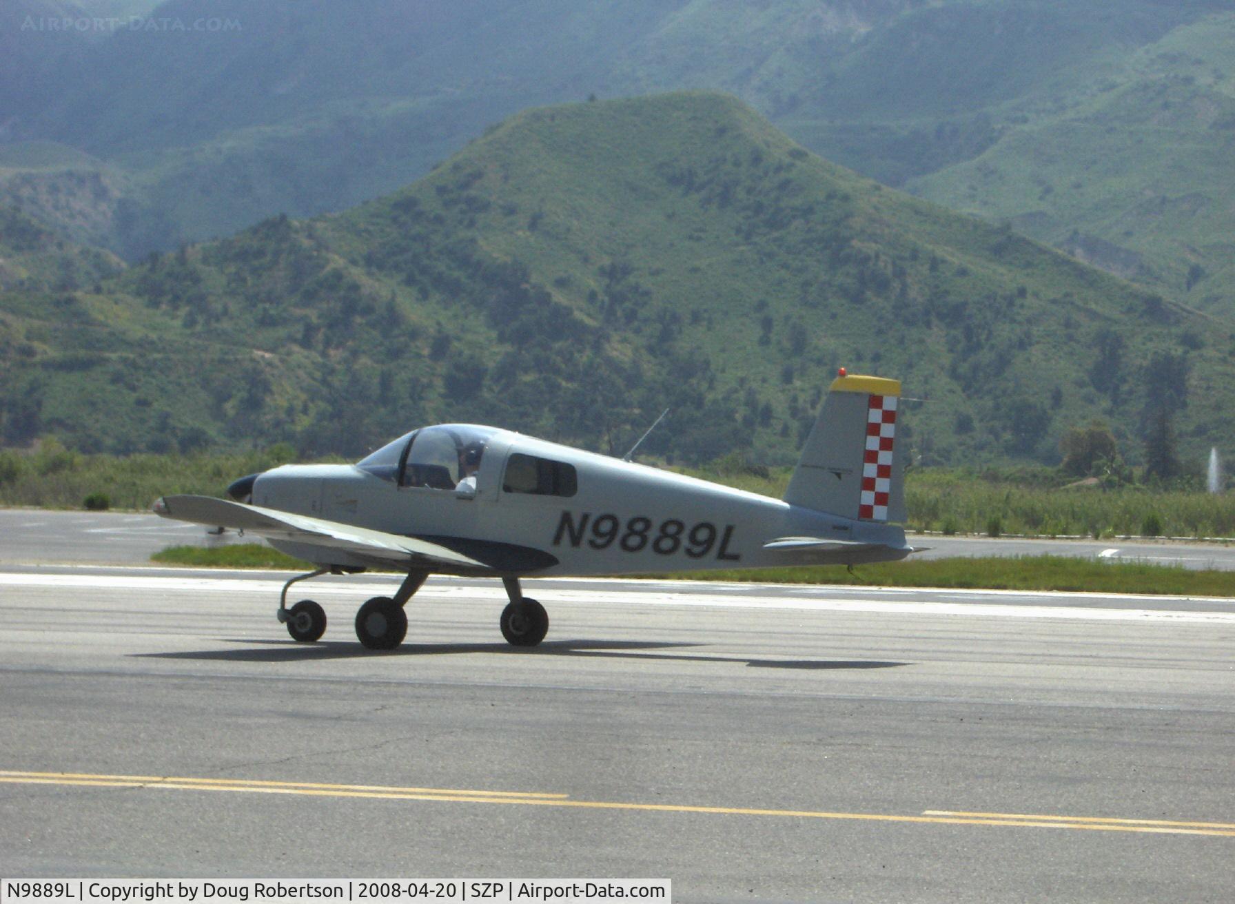 N9889L, 1975 Grumman American AA-1B Trainer C/N AA1B-0489, 1975 Grumman American AA-1B TRAINER, Lycoming O-235 108 Hp, taxi to Rwy 22 after landing