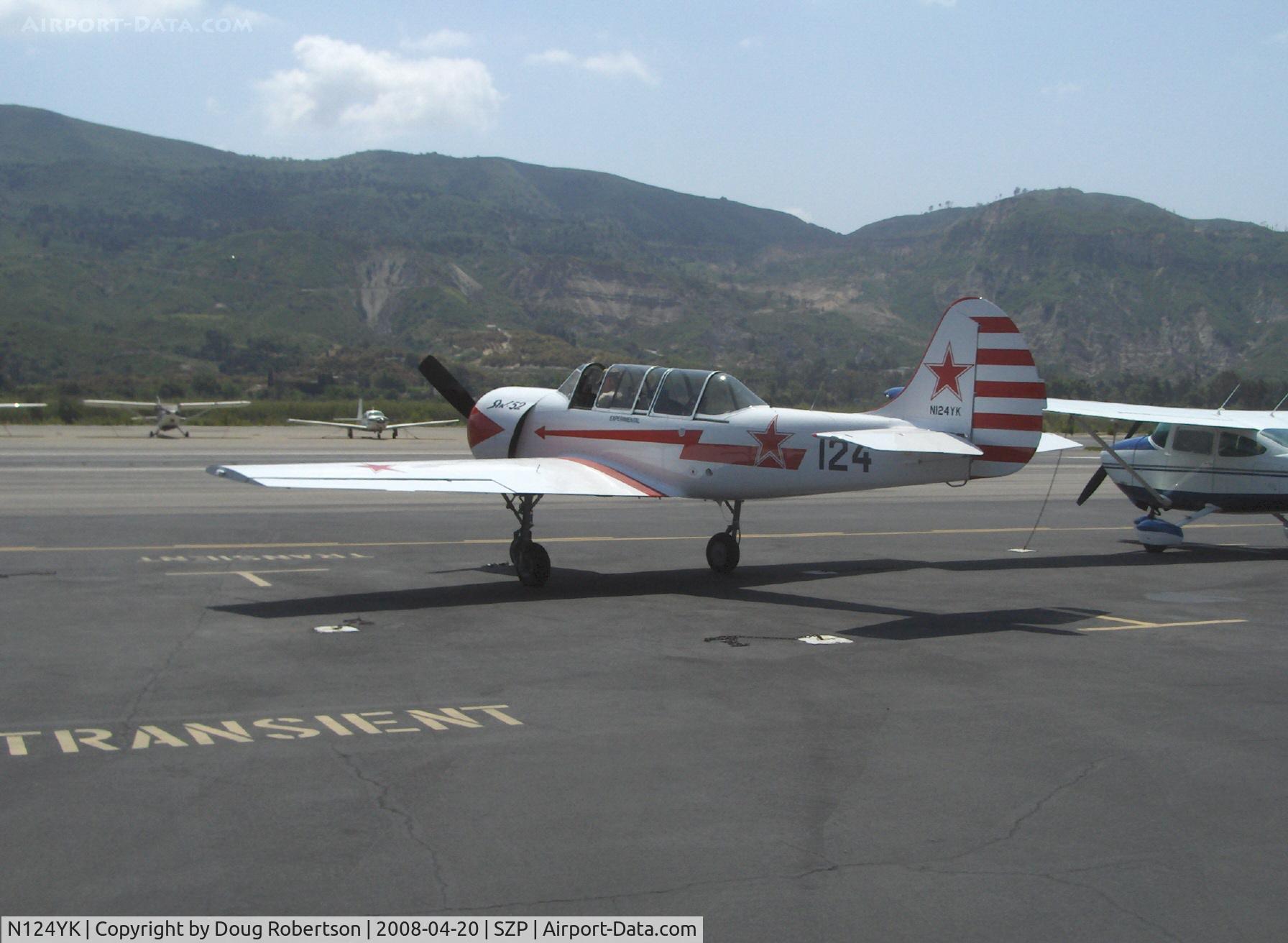 N124YK, 1984 Yakovlev Yak-52 C/N 844804, 1984 Intreprinderea de Avioane Bacau-Romania (Yakovlev) Yak 52 Vedeneev MP-14P 9 cylinder air-cooled radial 360 Hp