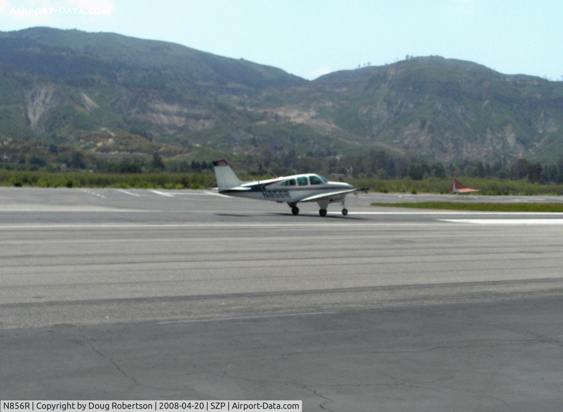 N856R, 1959 Beech 35-33 Debonair C/N CD-8, 1959 Beech 35-33 DEBONAIR, Continental IO-470-J 225 Hp, takeoff roll Rwy 22