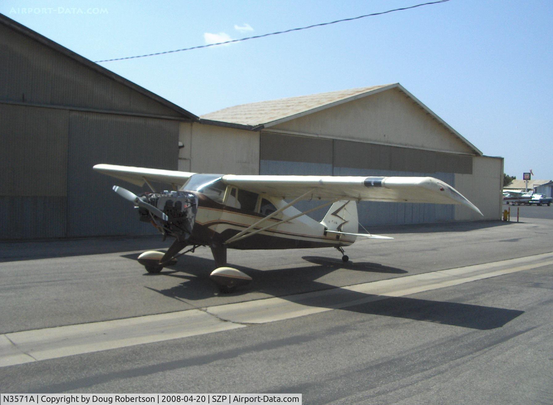 N3571A, 1953 Piper PA-22-135 Tri-Pacer C/N 22-1845, 1953 Piper PA-22-135 TRI-PACER, Lycoming O-290-D2 135Hp, Hoerner tips (conversion to taildragger PA-20 PACER from PA-22 TRI-PACER)