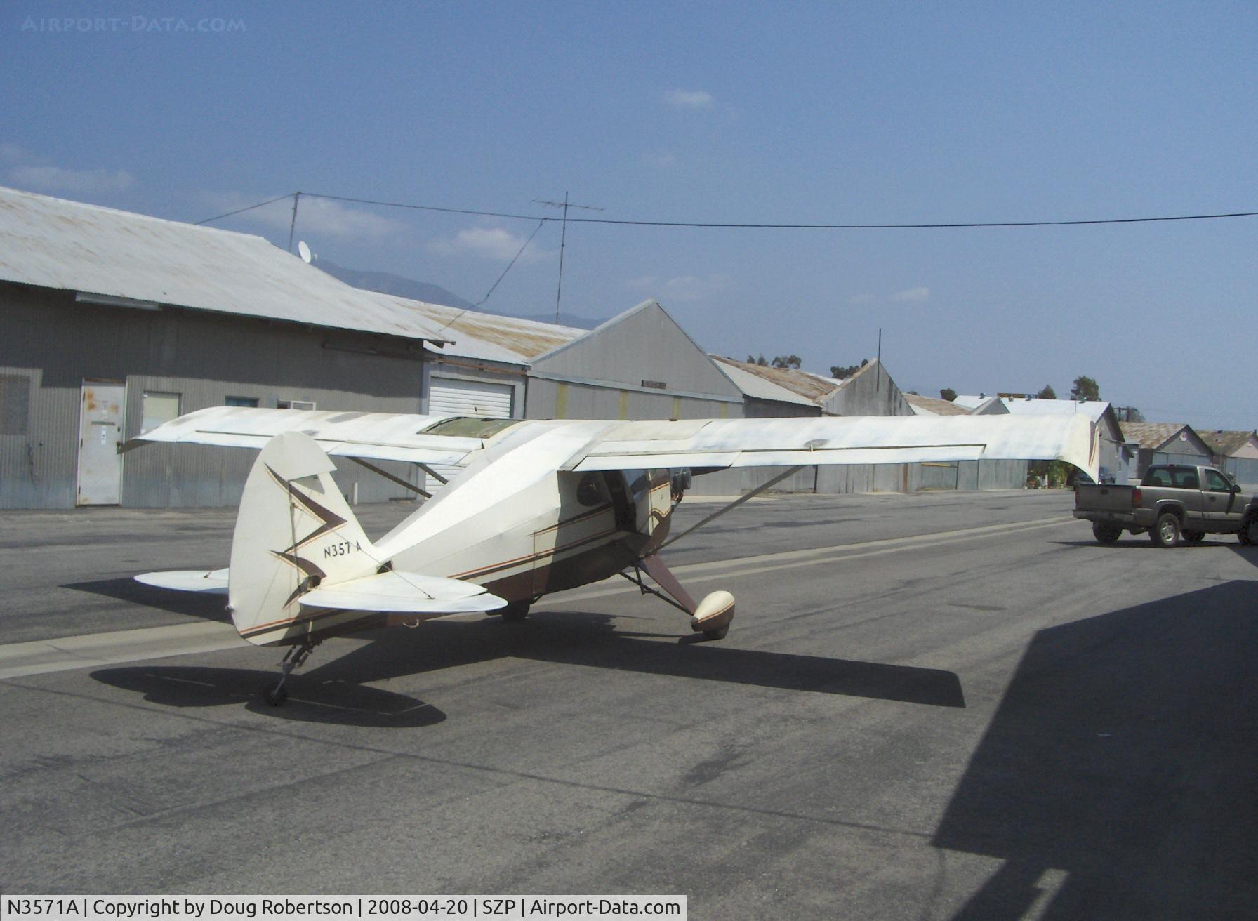 N3571A, 1953 Piper PA-22-135 Tri-Pacer C/N 22-1845, 1953 Piper PA-22-135 TRI-PACER, Lycoming O-290-D2 135Hp, Hoerner tips (conversion to taildragger PA-20 PACER from PA-22 TRI-PACER)