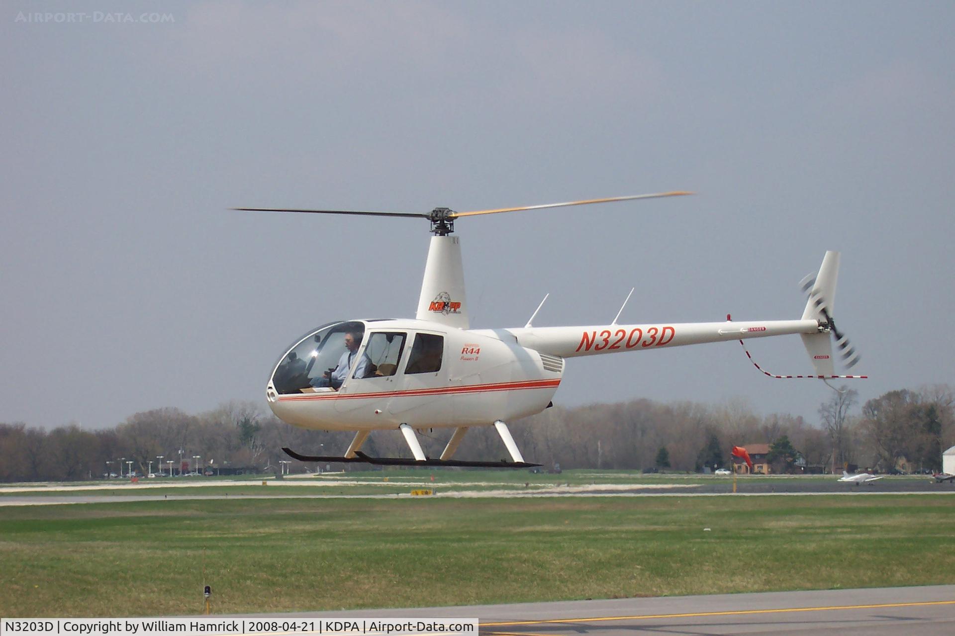 N3203D, 2007 Robinson R44 II C/N 11598, Taking off by The Pilot Shop