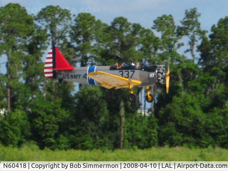 N60418, 1943 Fairchild (St. Louis) PT-23A Cornell (M-62C) C/N 337SL, Arriving at Sun N Fun 2008